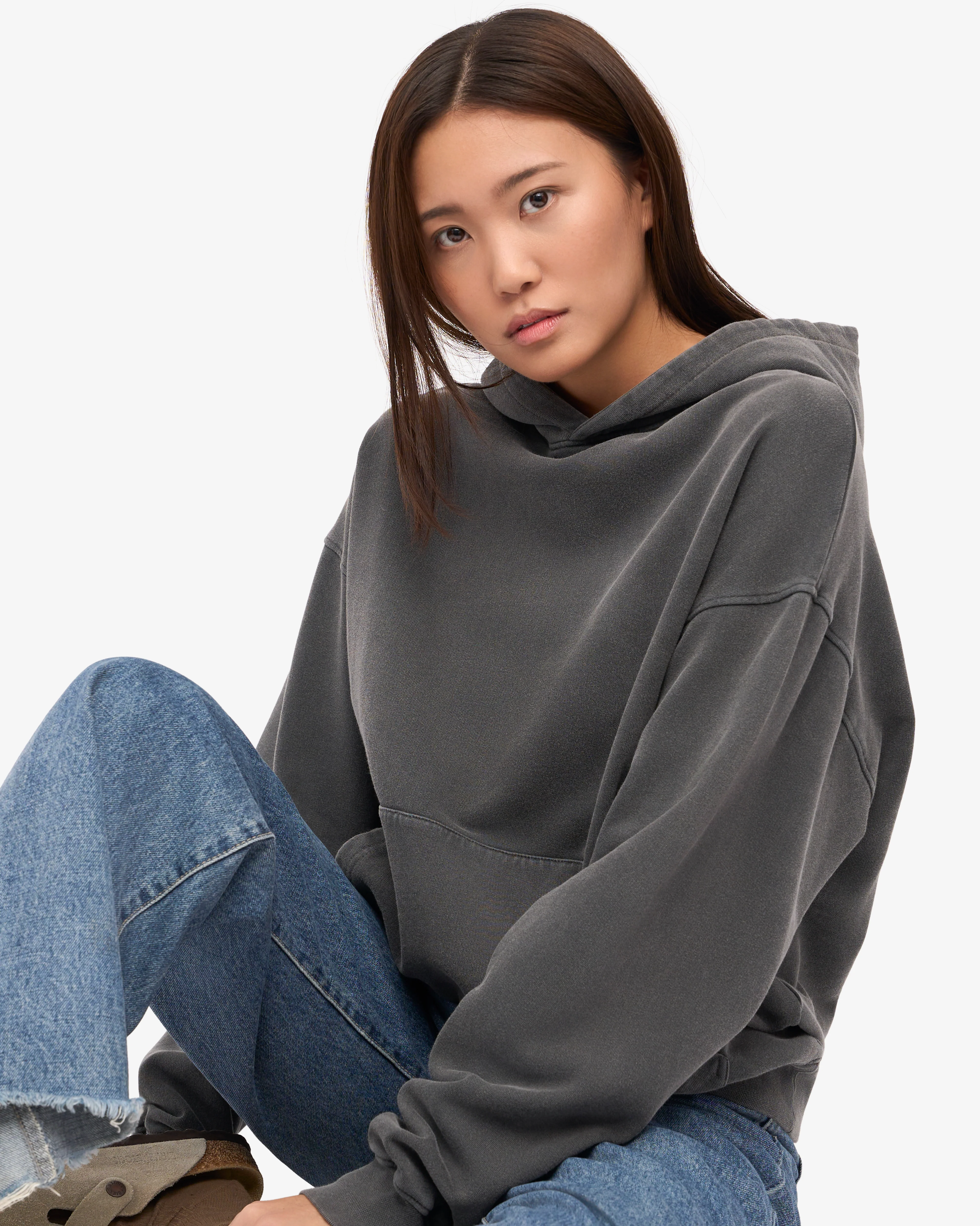 Organic Oversized Hood - Faded Black