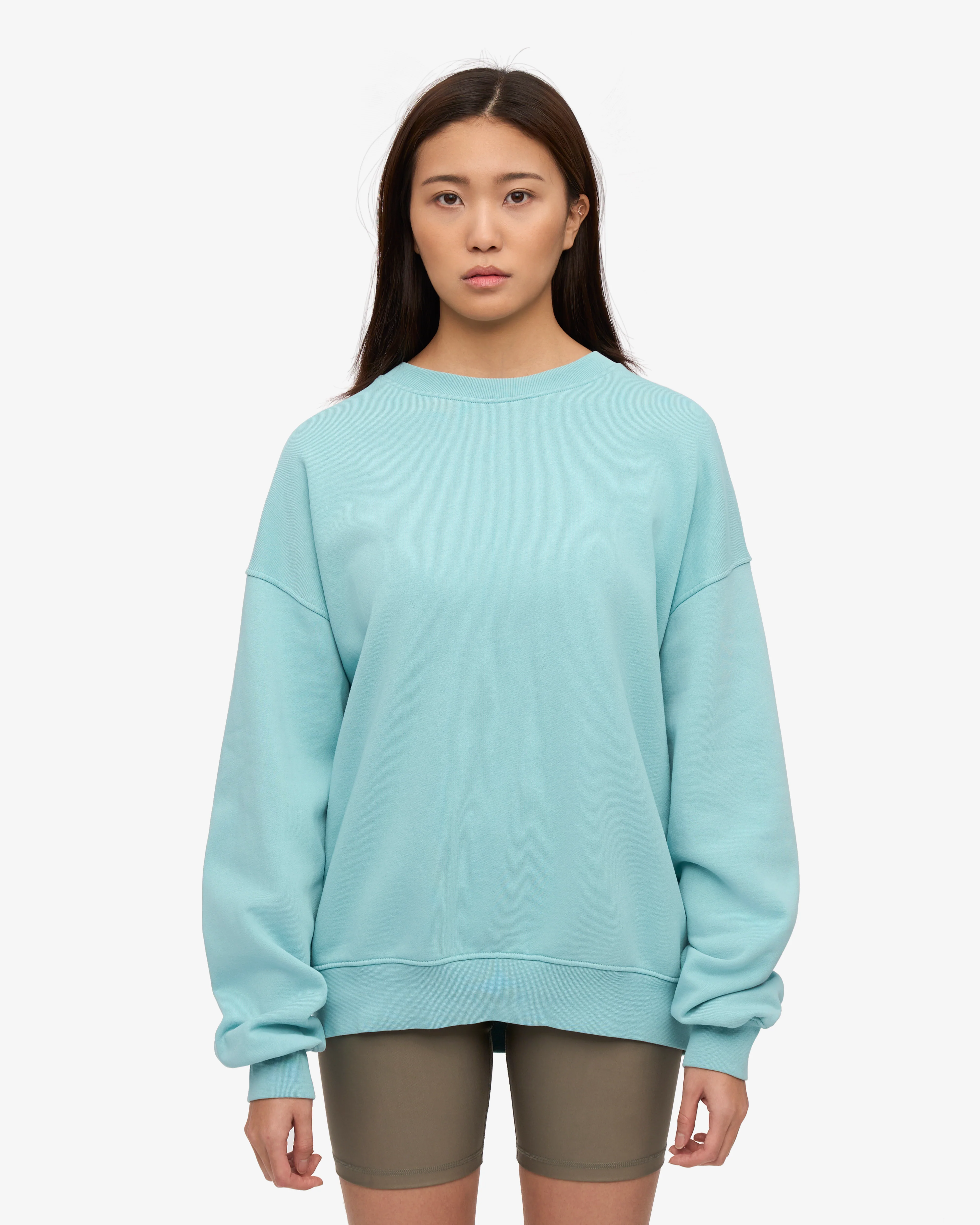 Organic Oversized Crew - Teal Blue
