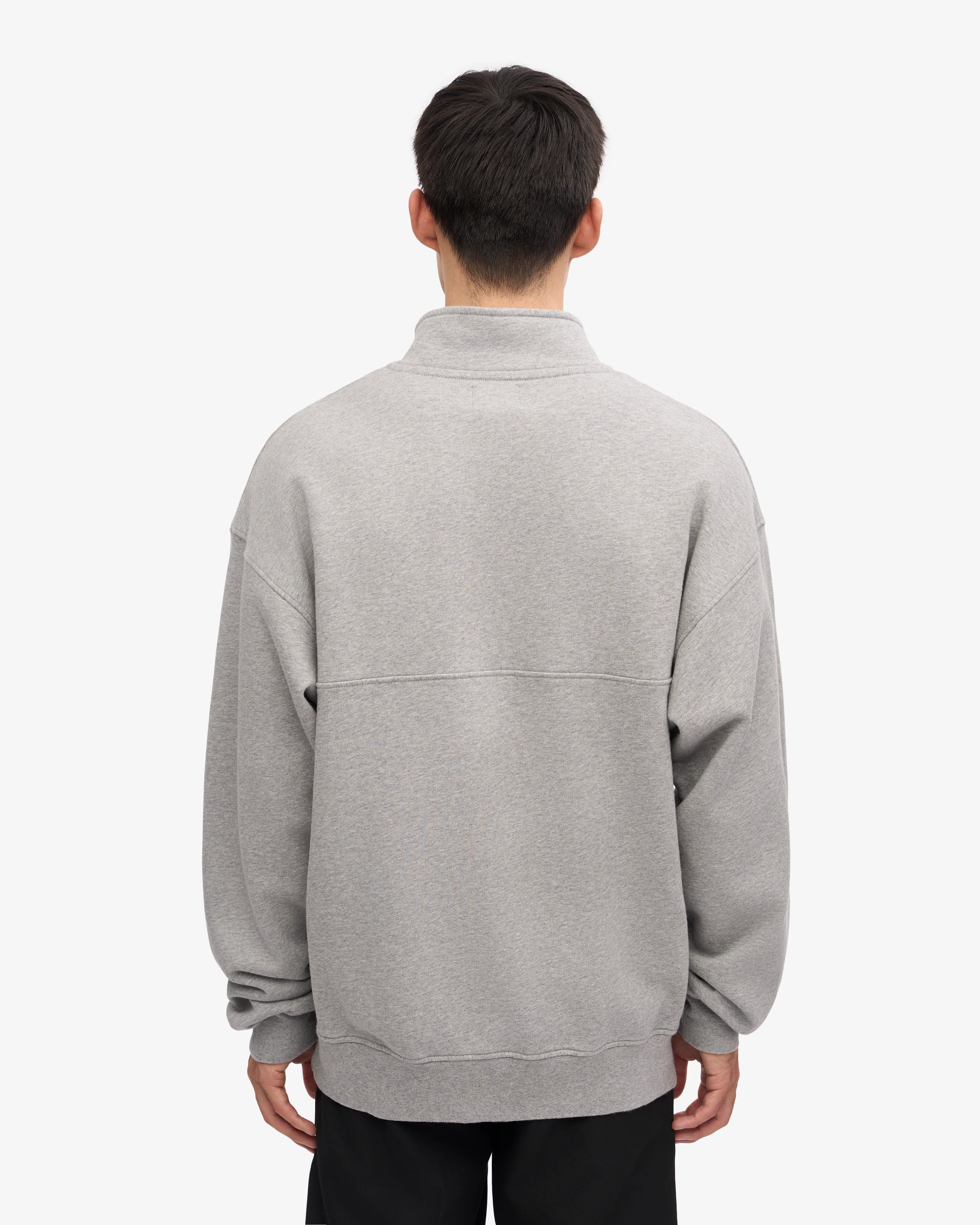 Organic Quarter Zip - Heather Grey