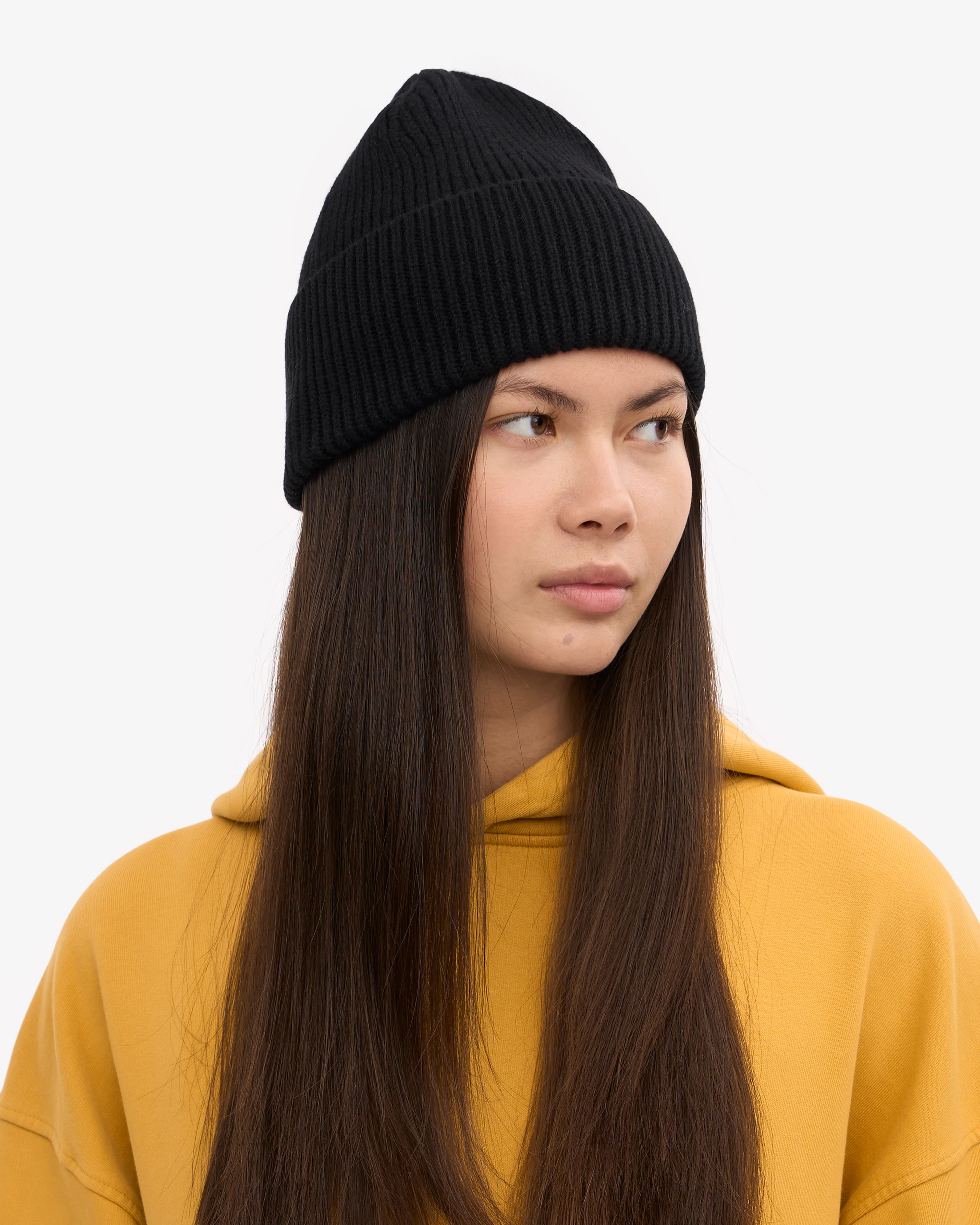 Merino Wool Beanie - Deep Black