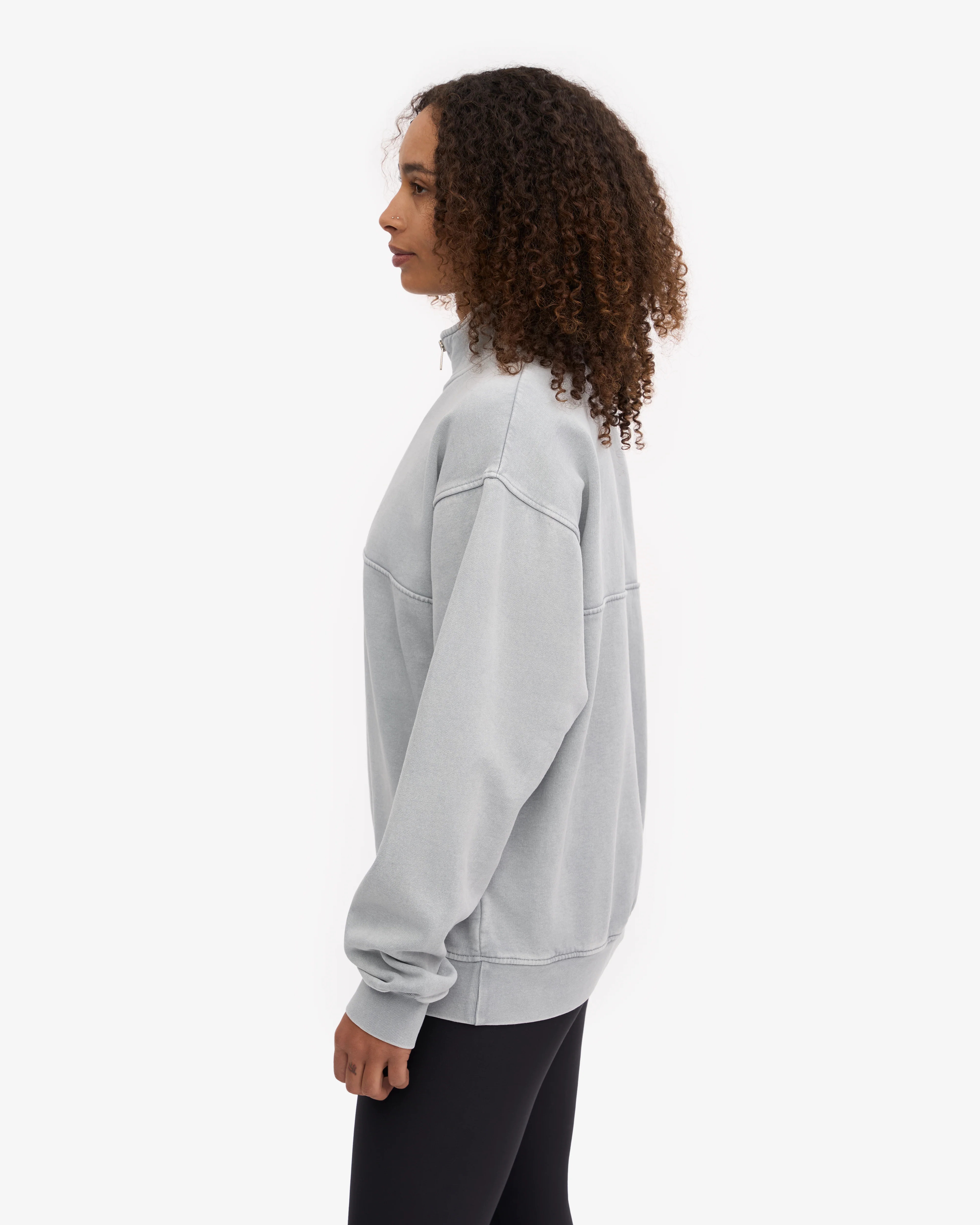 Organic Quarter Zip - Faded Grey