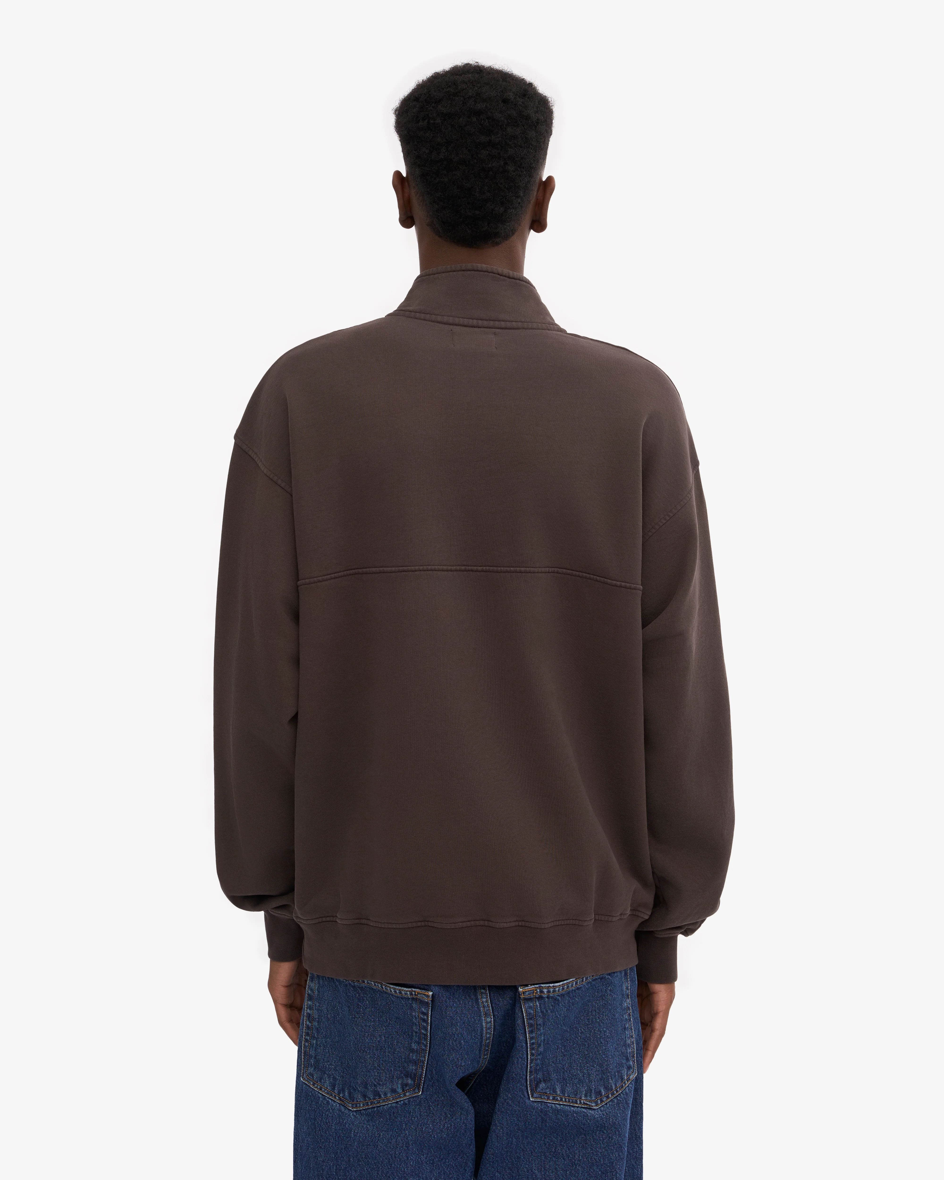 Organic Quarter Zip - Coffee Brown
