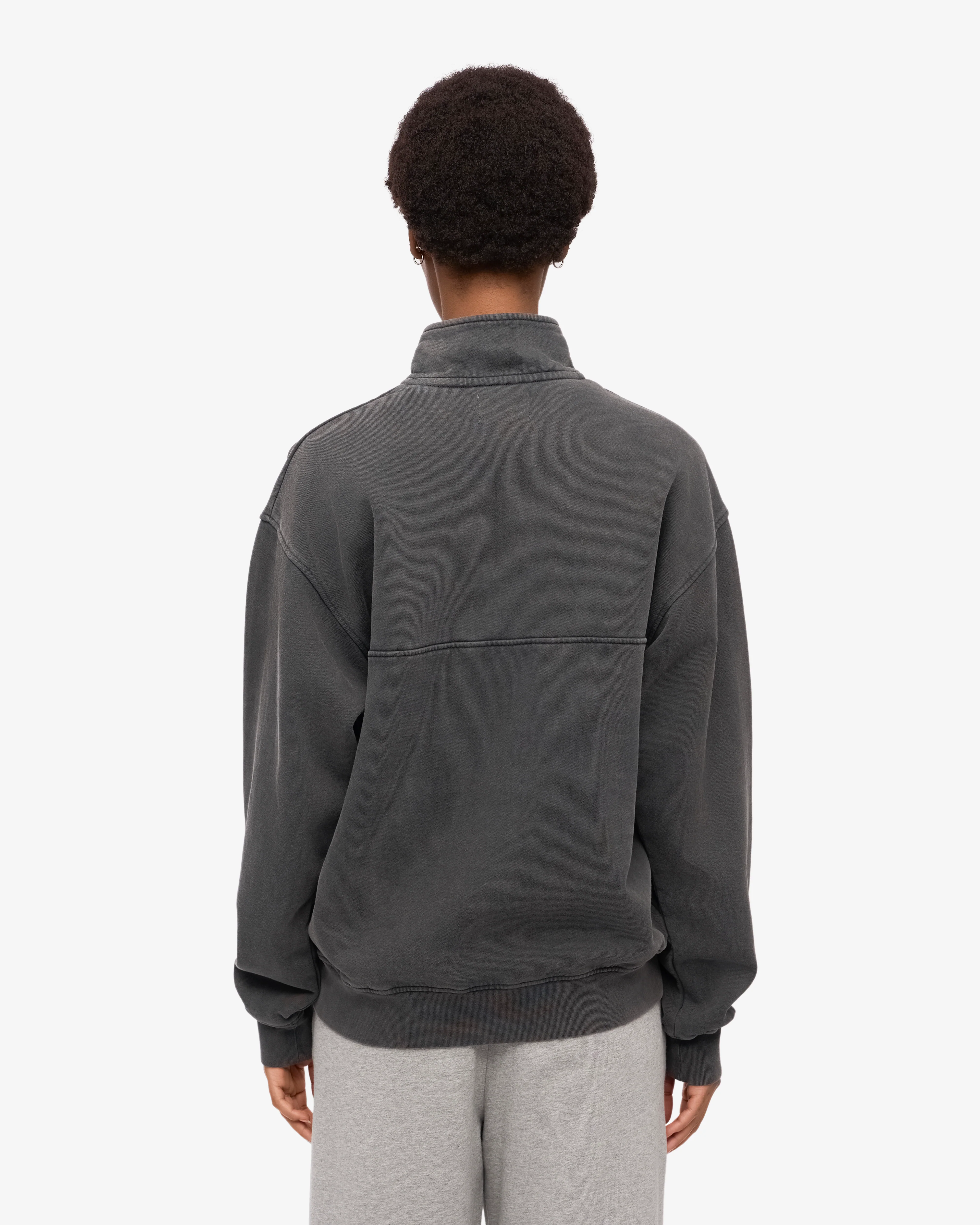 Organic Quarter Zip - Faded Black