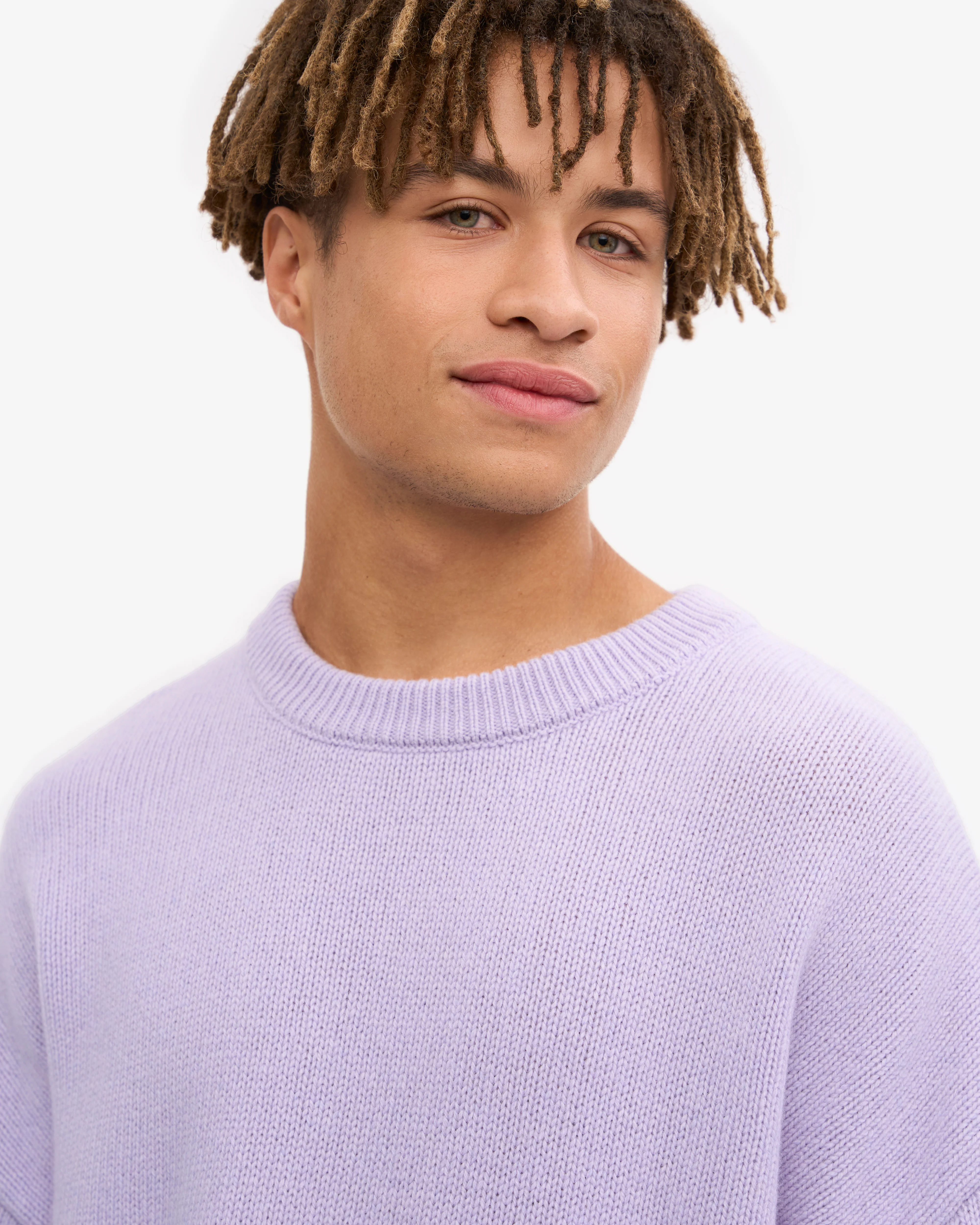 Oversized Merino Wool Crew - Soft Lavender