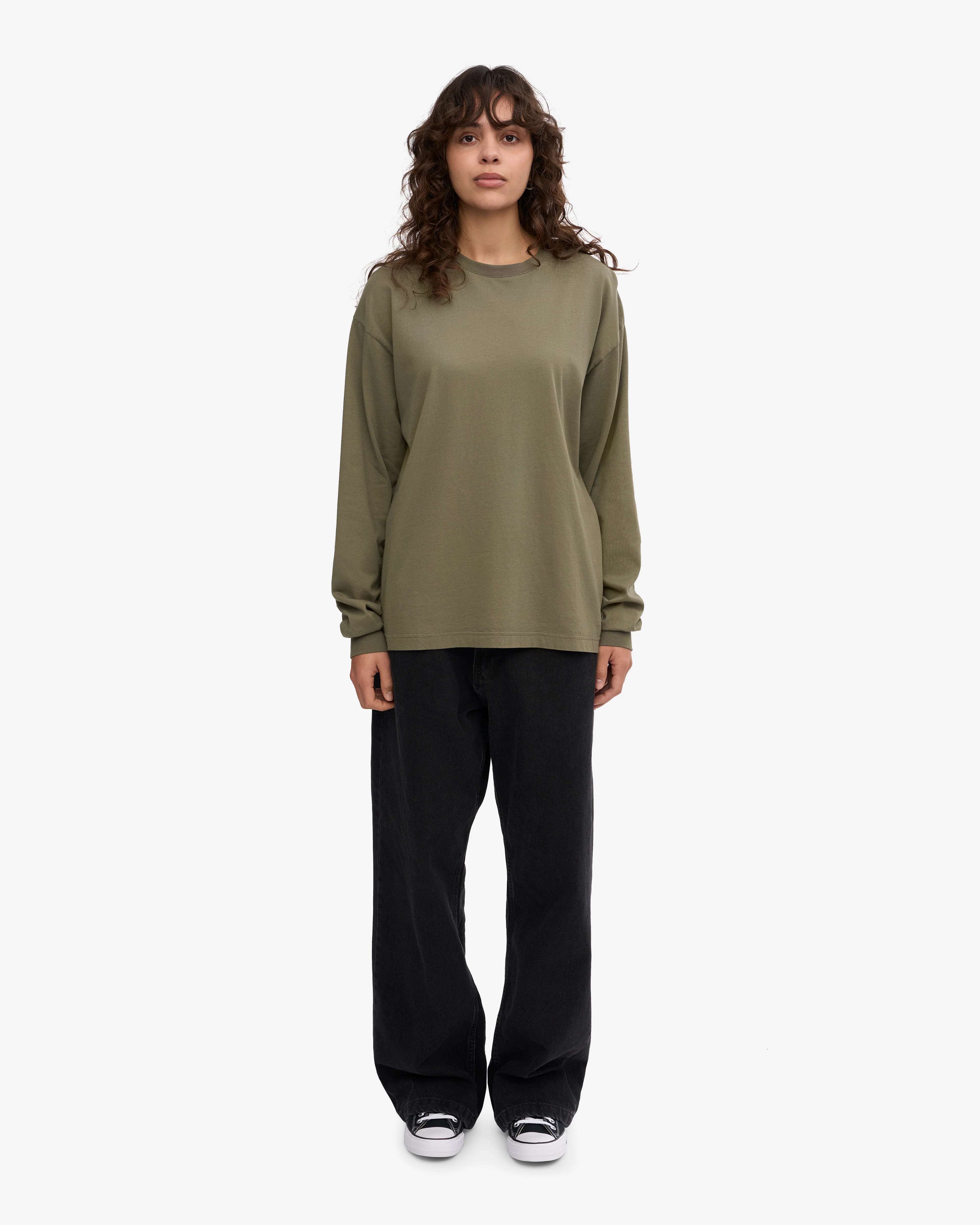 Oversized Organic LS T-Shirt - Dusty Olive