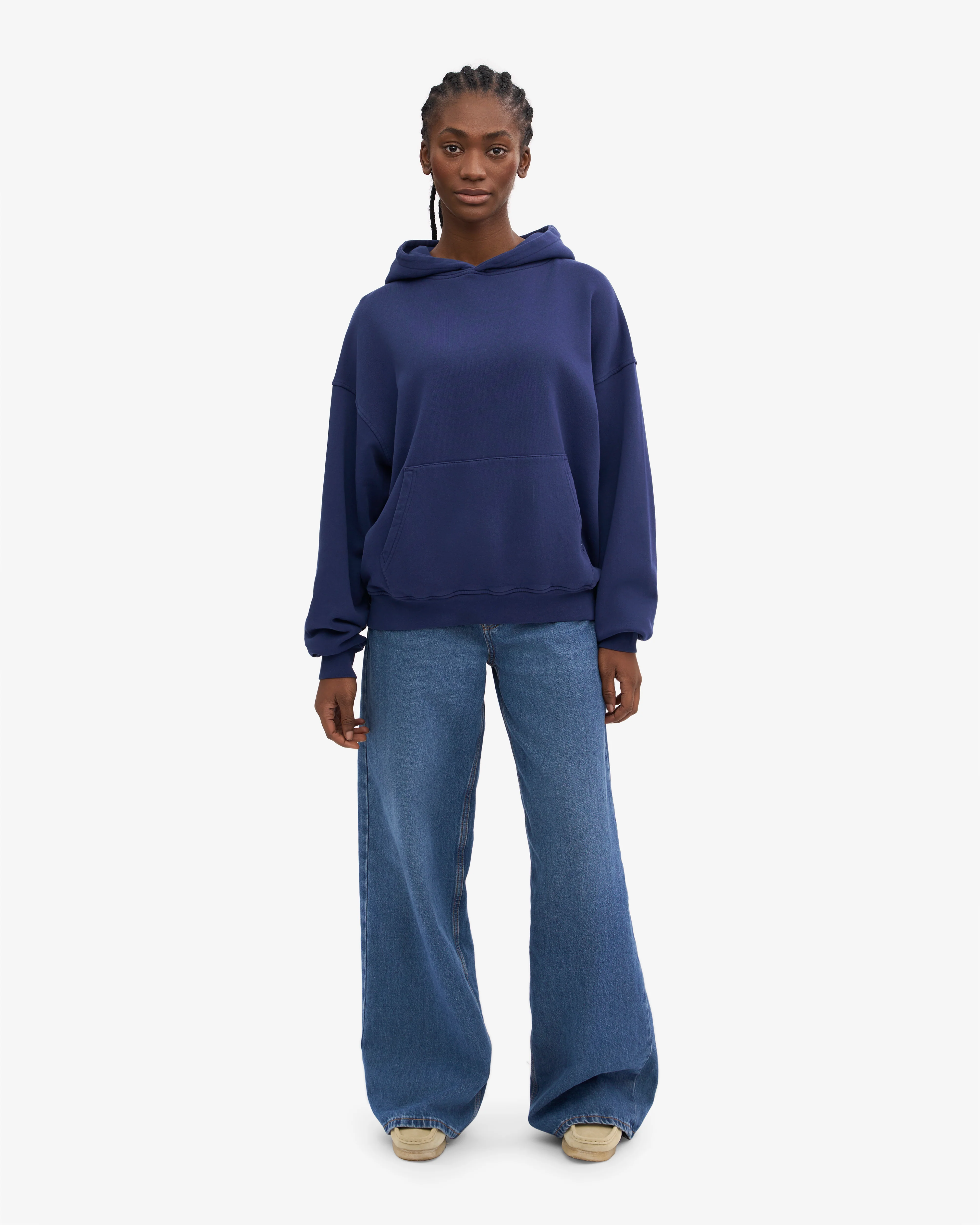 Organic Oversized Hood - Marine Blue