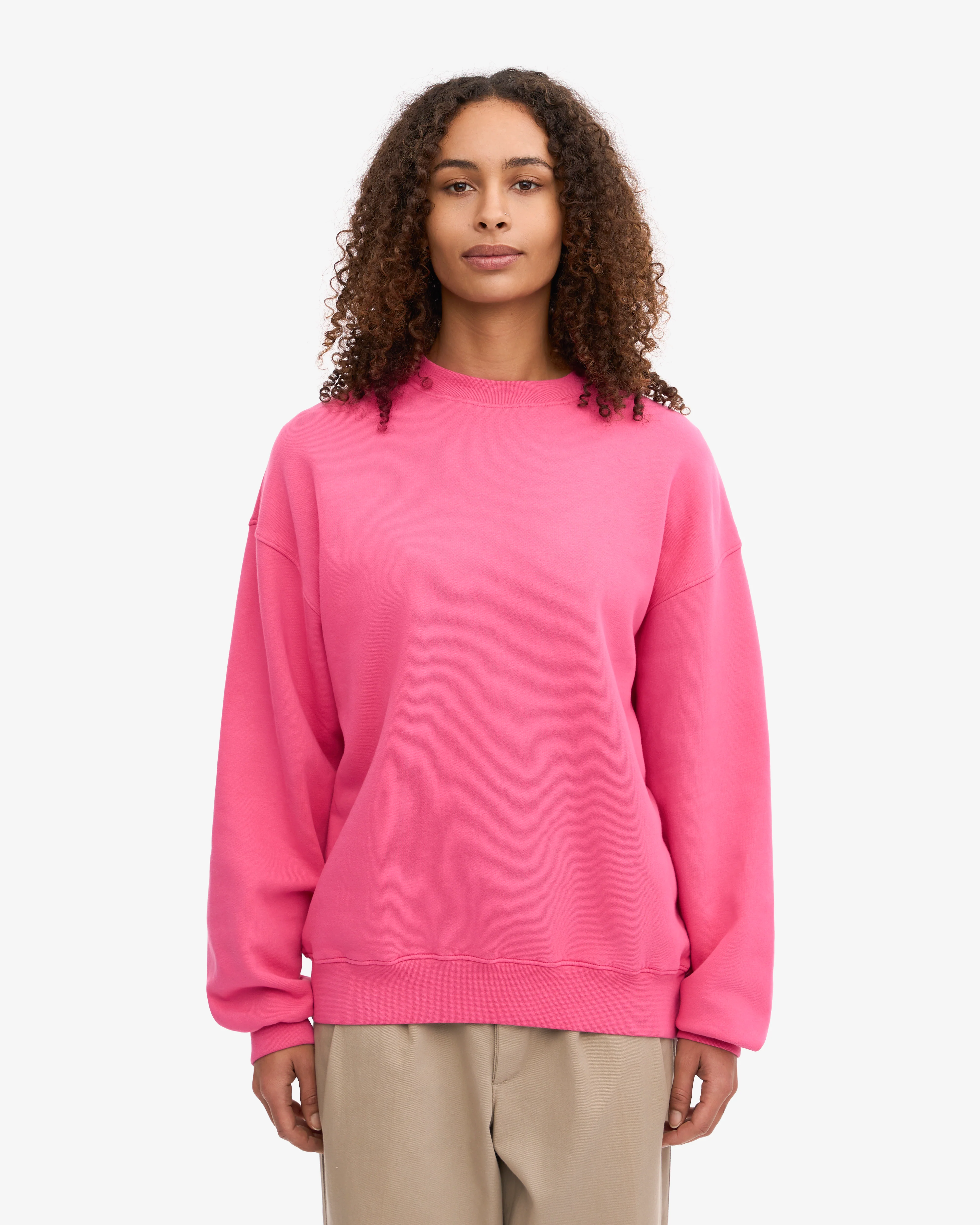 Organic Oversized Crew - Bubblegum Pink