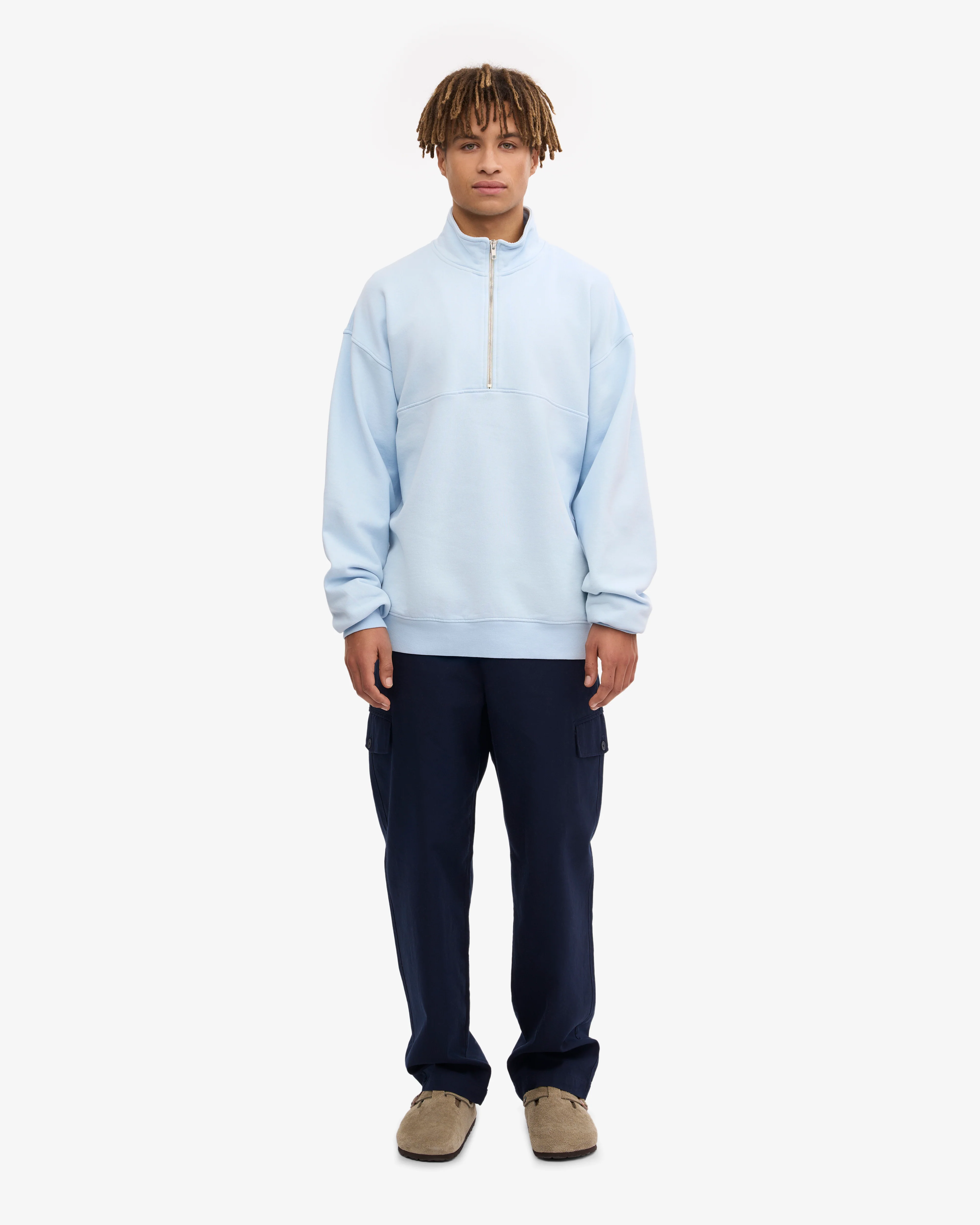 Organic Quarter Zip - Polar Blue