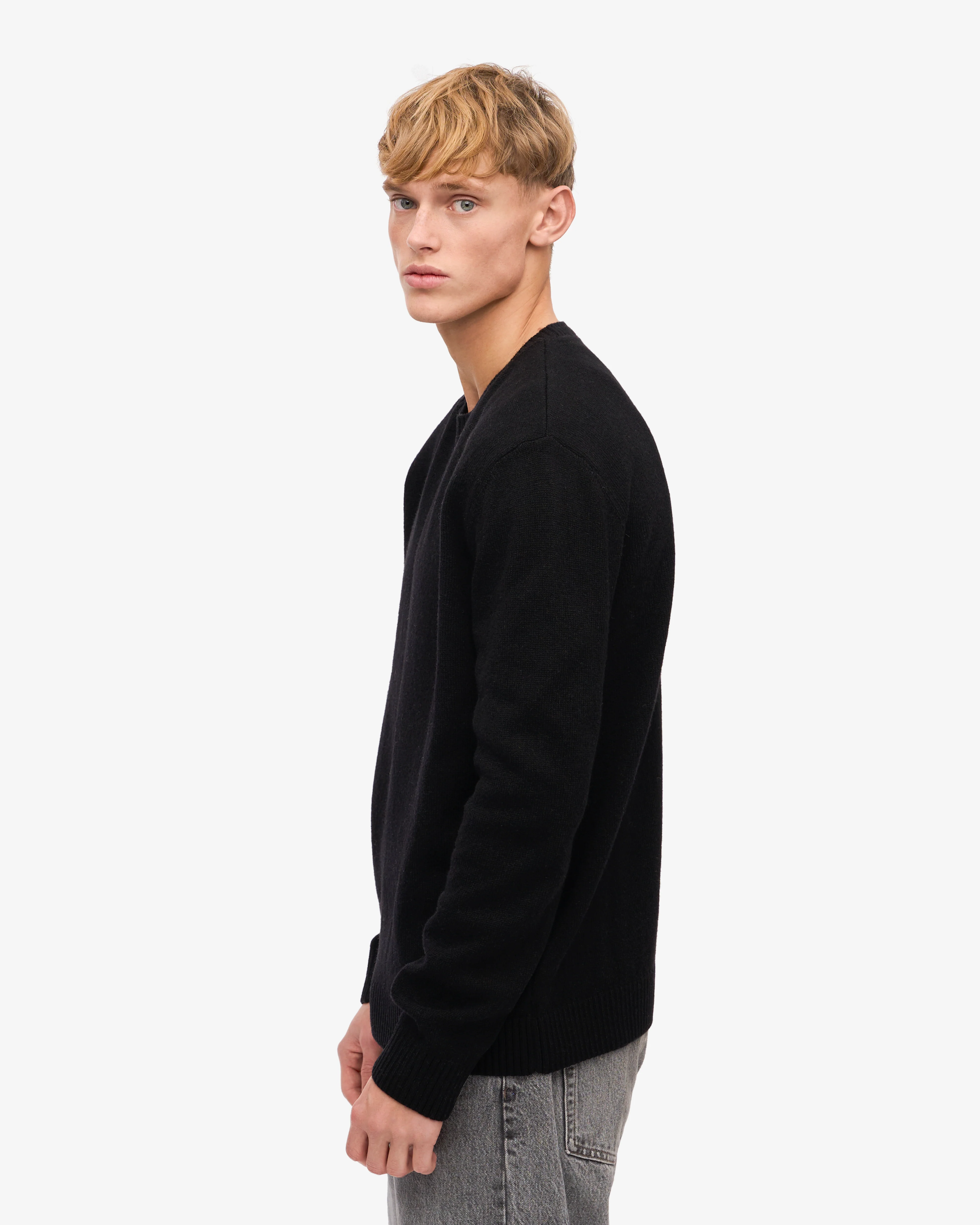 Classic Merino Wool Crew - Deep Black