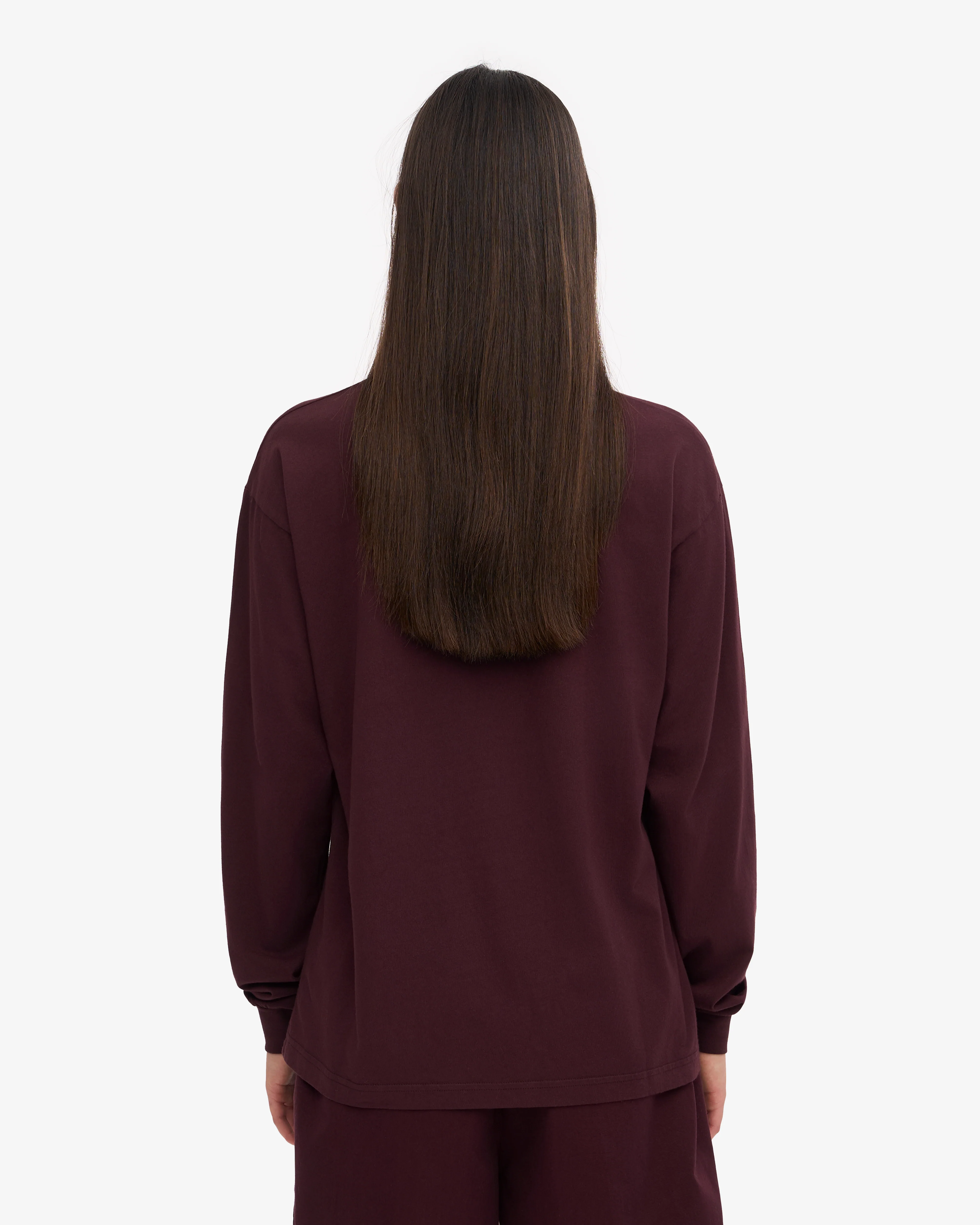 Oversized Organic LS T-Shirt - Oxblood Red