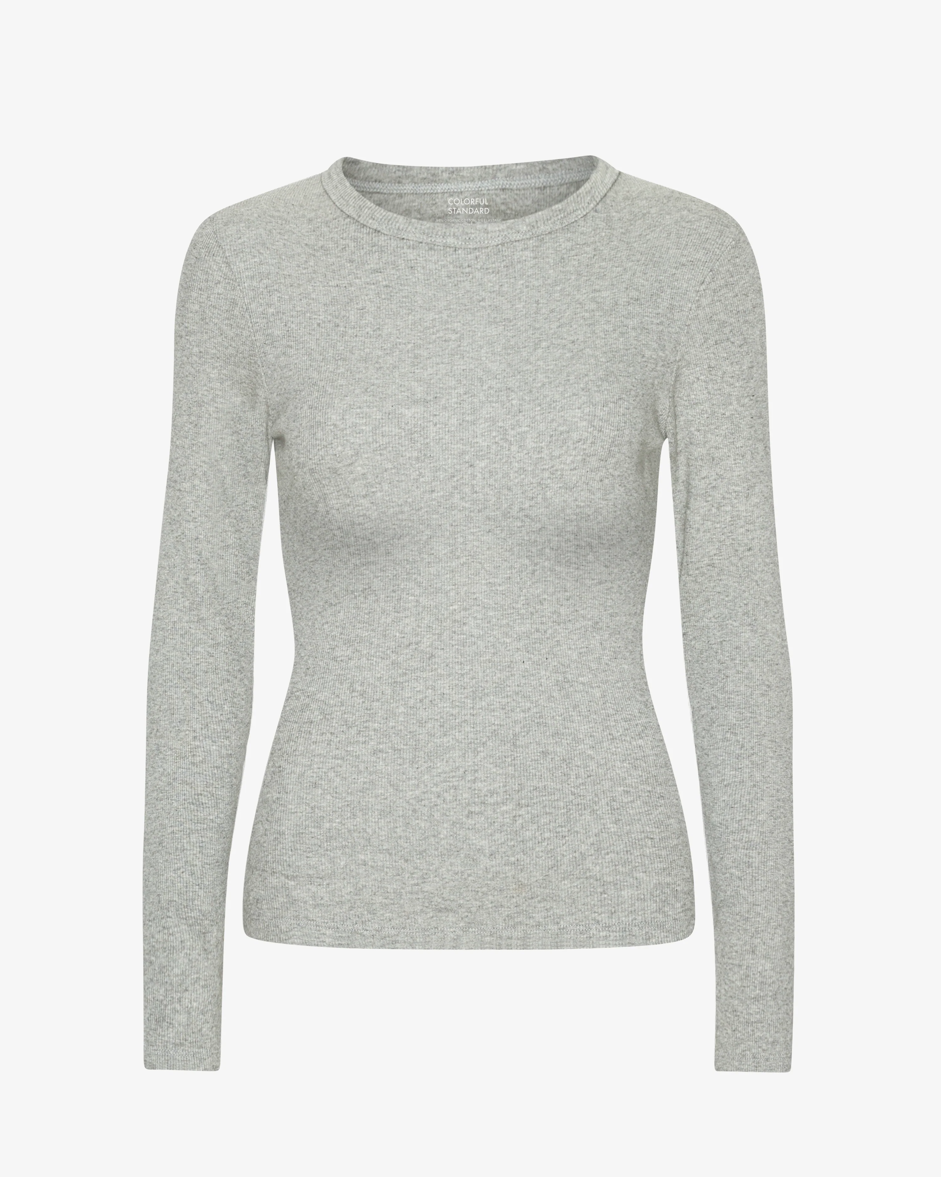 Women Organic Rib LS T-Shirt - Heather Grey