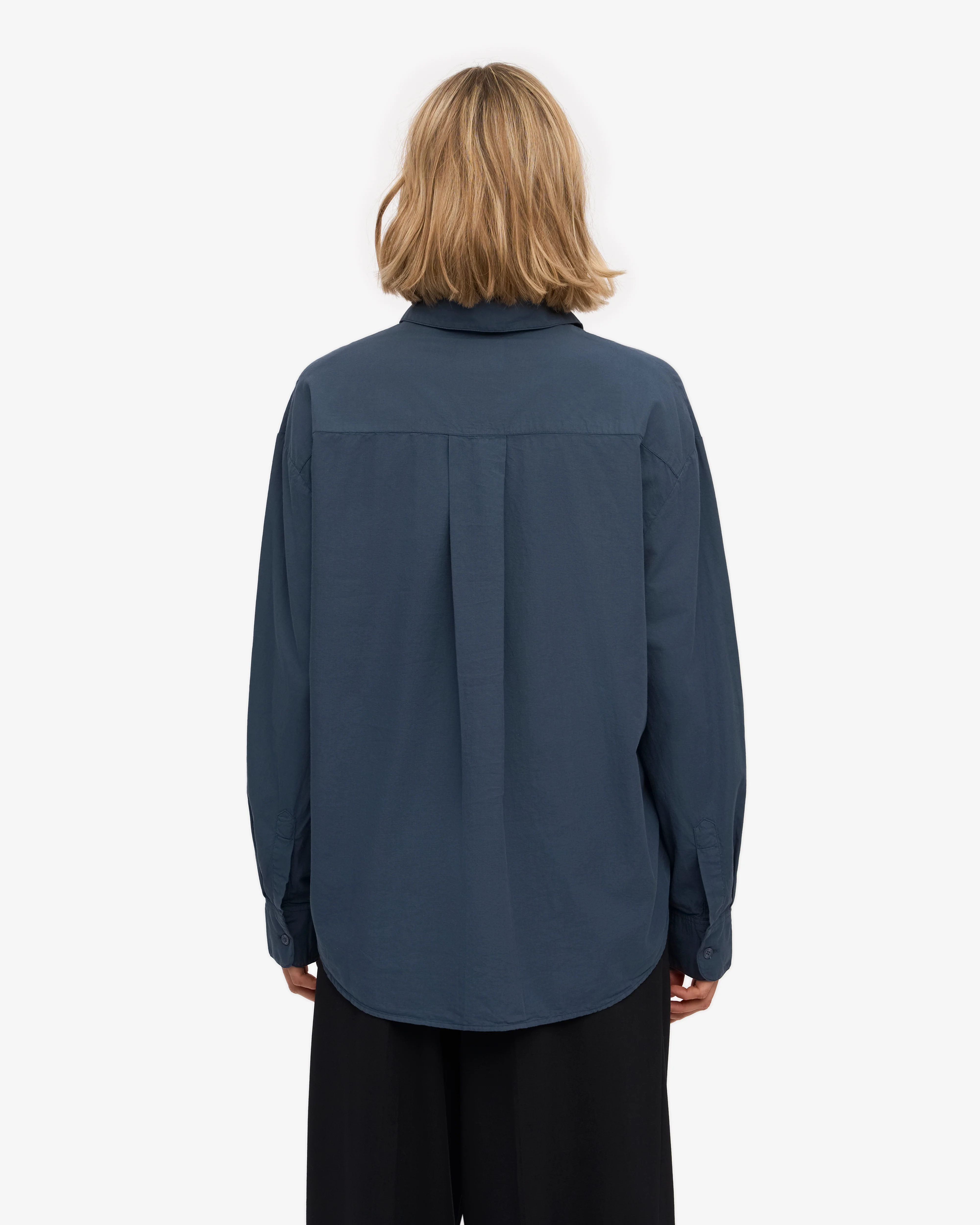 Organic Oversized Shirt - Petrol Blue