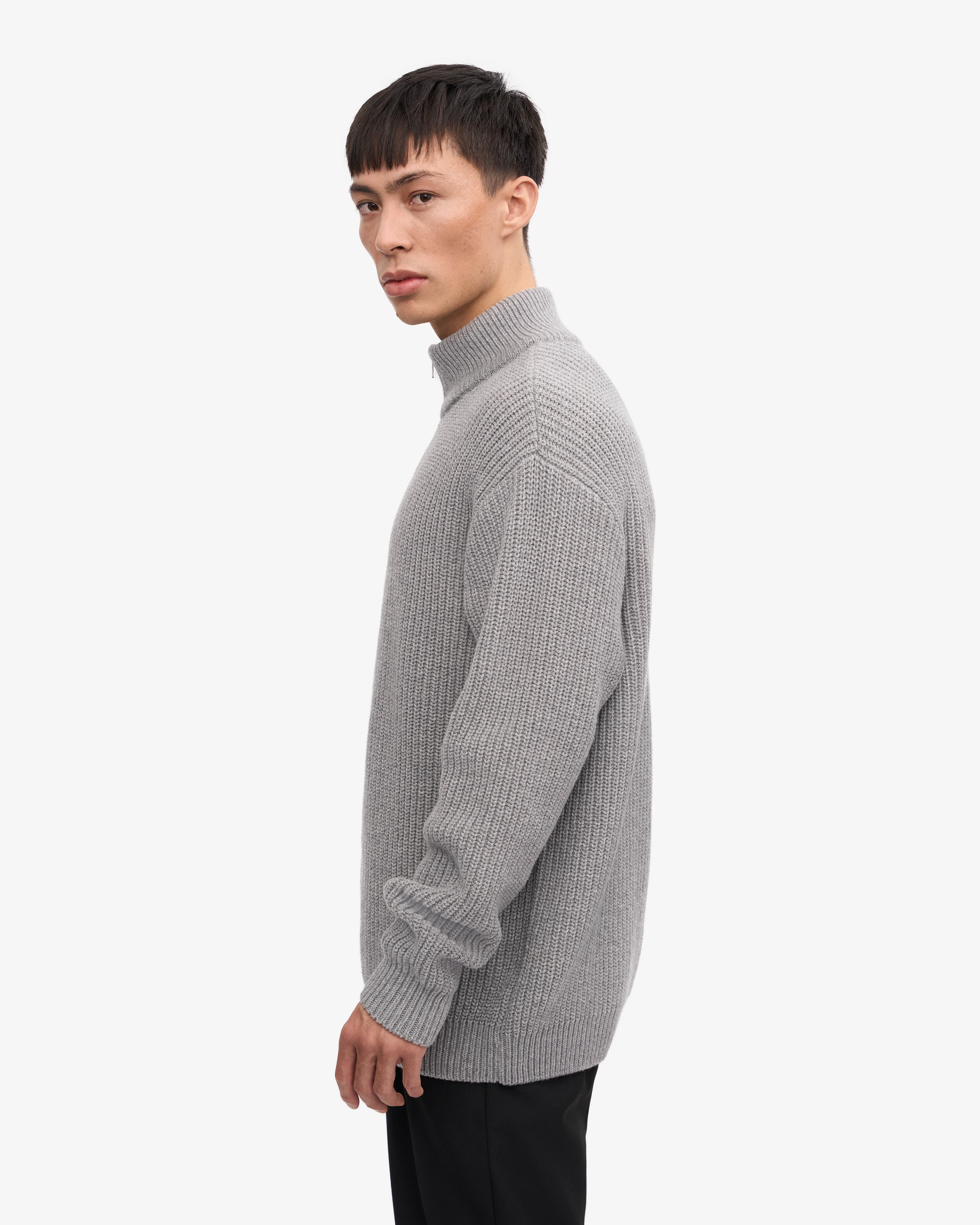 Merino Quarter Zip - Heather Grey
