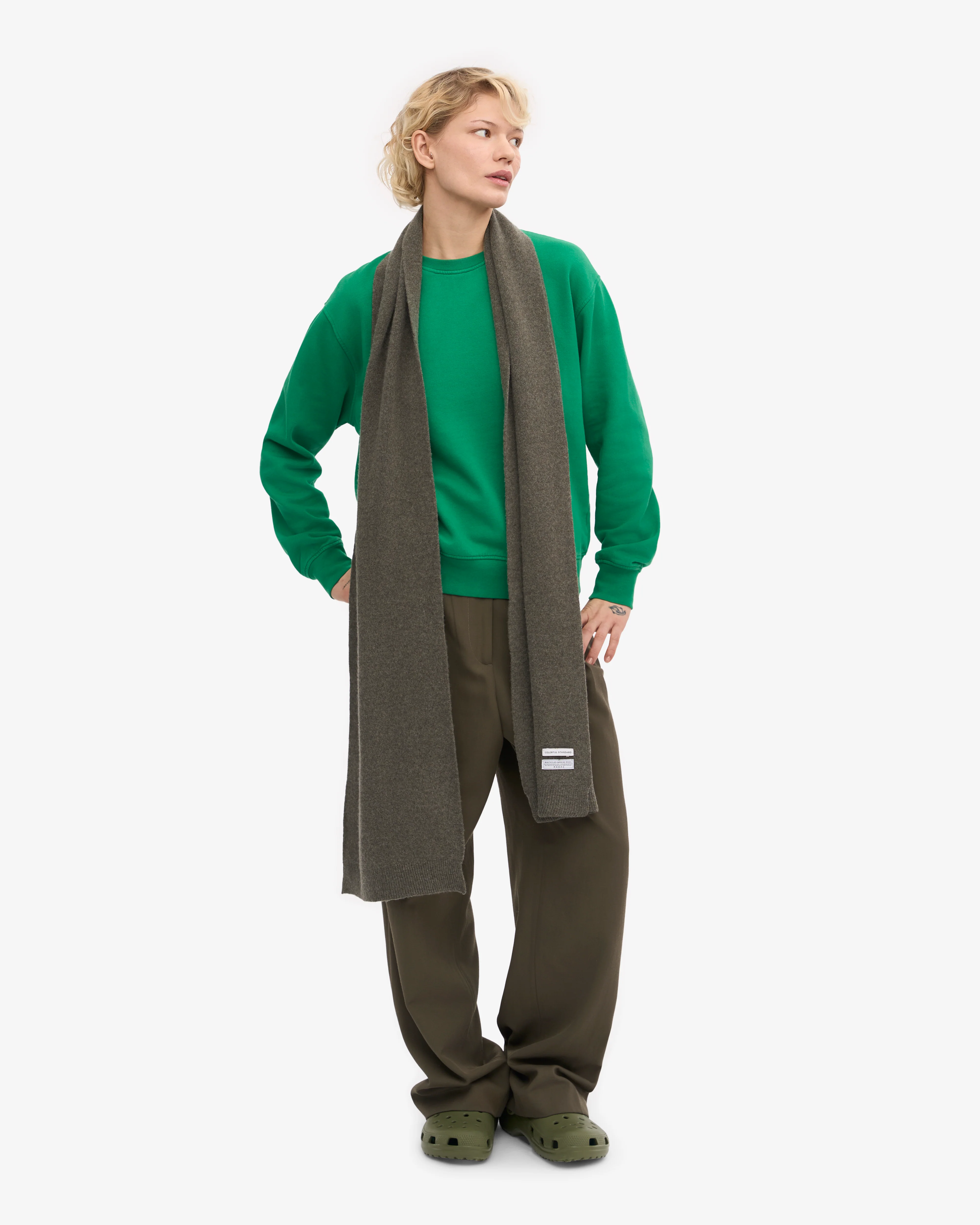 Merino Wool Scarf - Dusty Olive