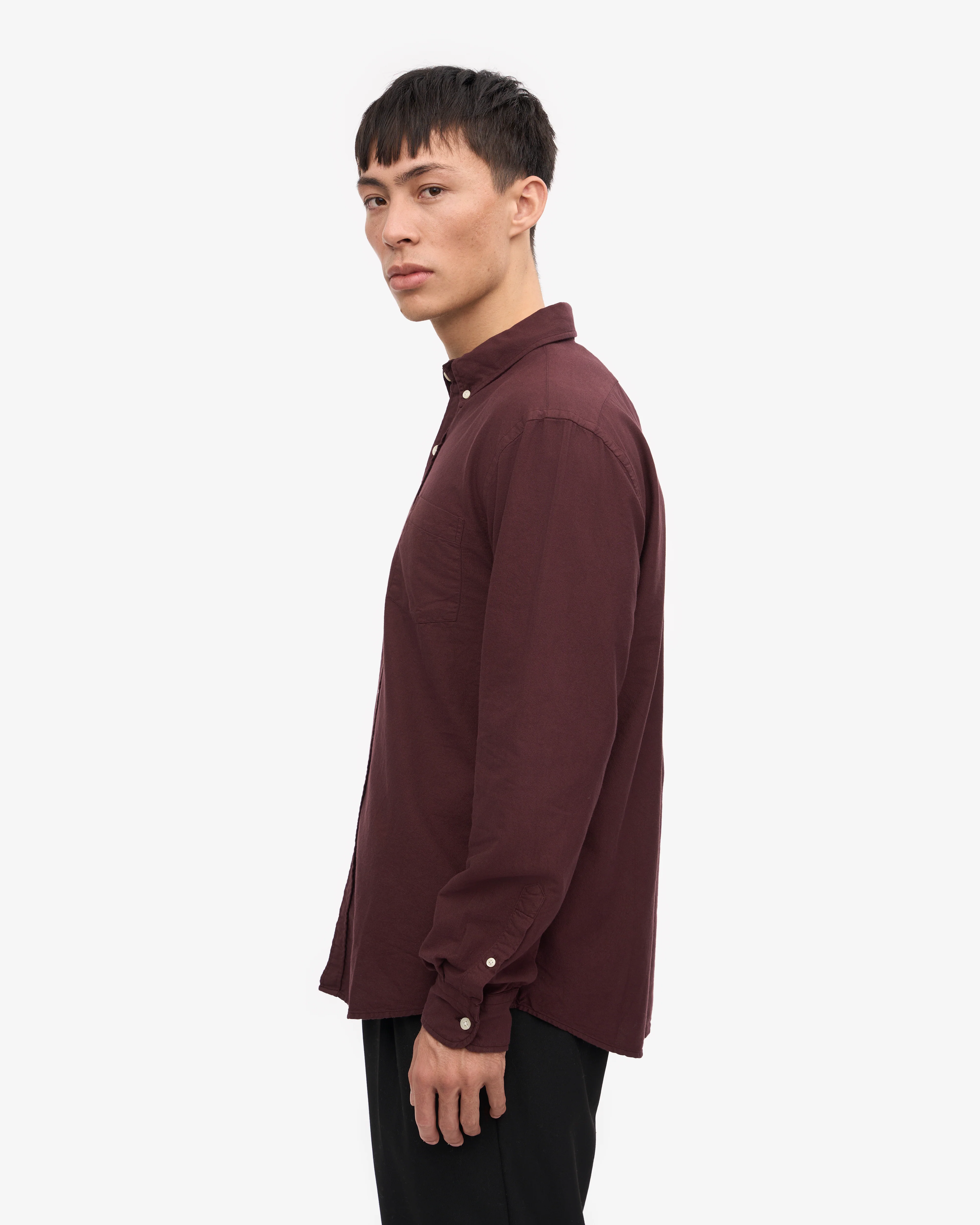 Organic Button Down Shirt - Oxblood Red
