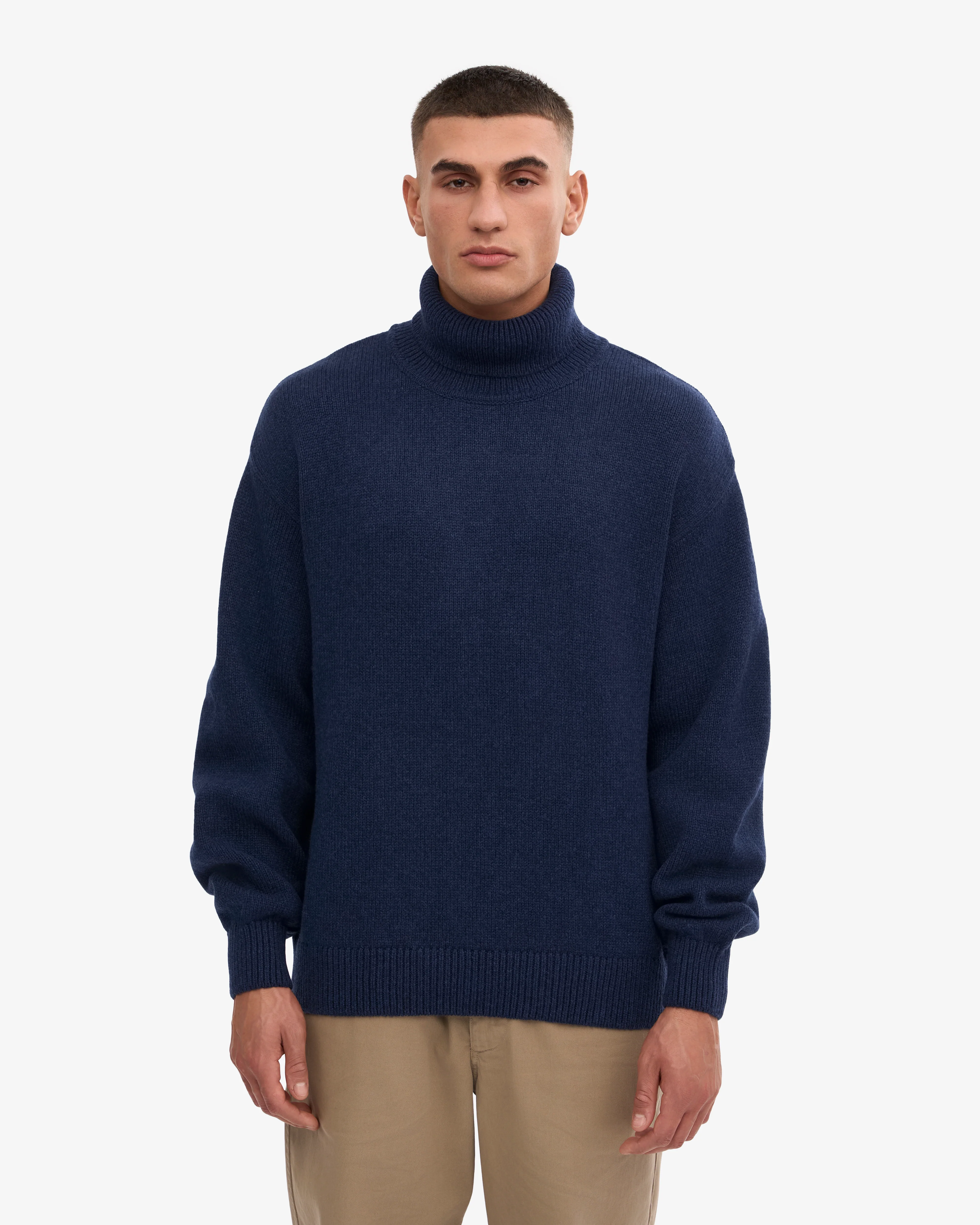 Merino Wool Turtleneck - Marine Blue