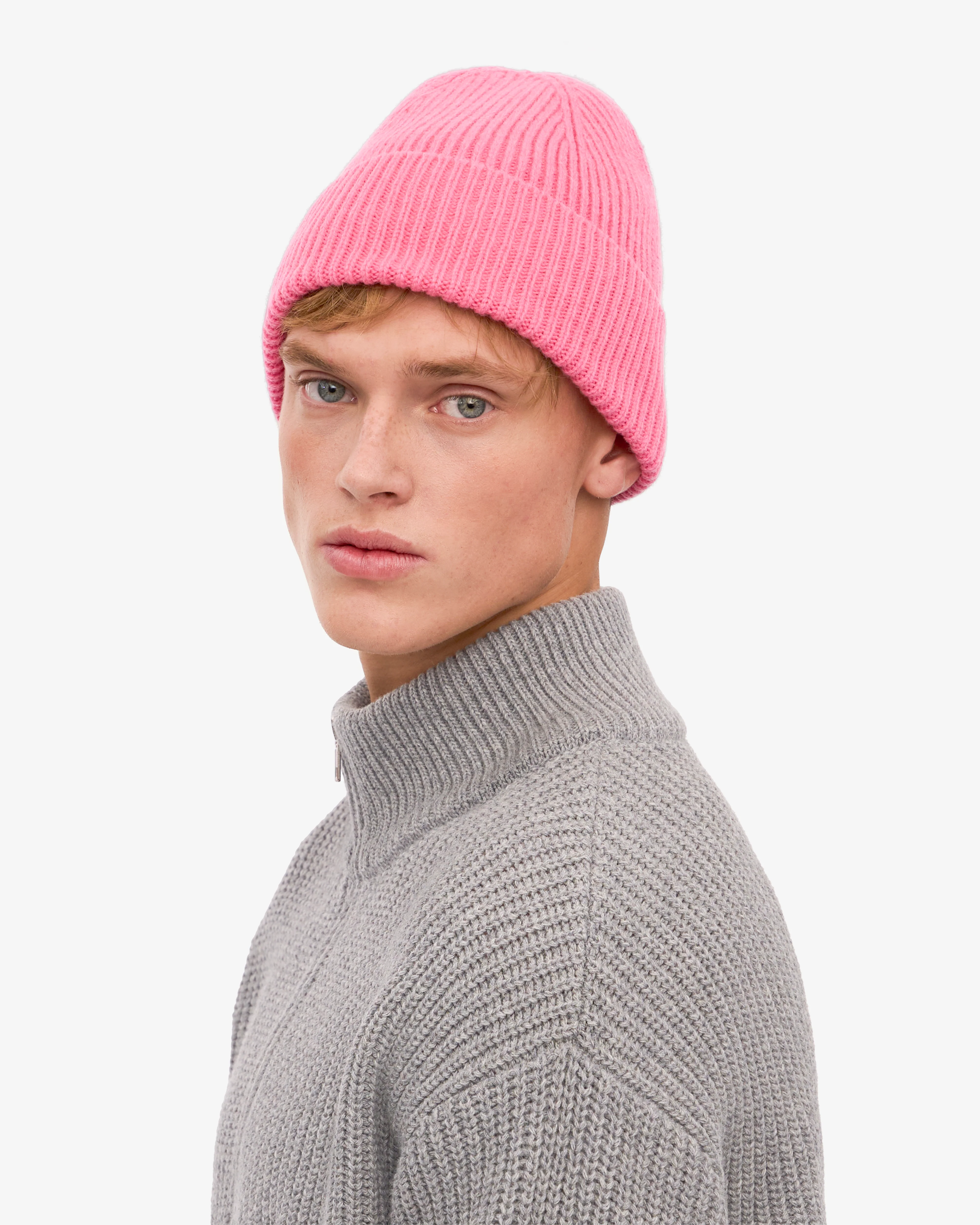 Merino Wool Beanie - Bubblegum Pink