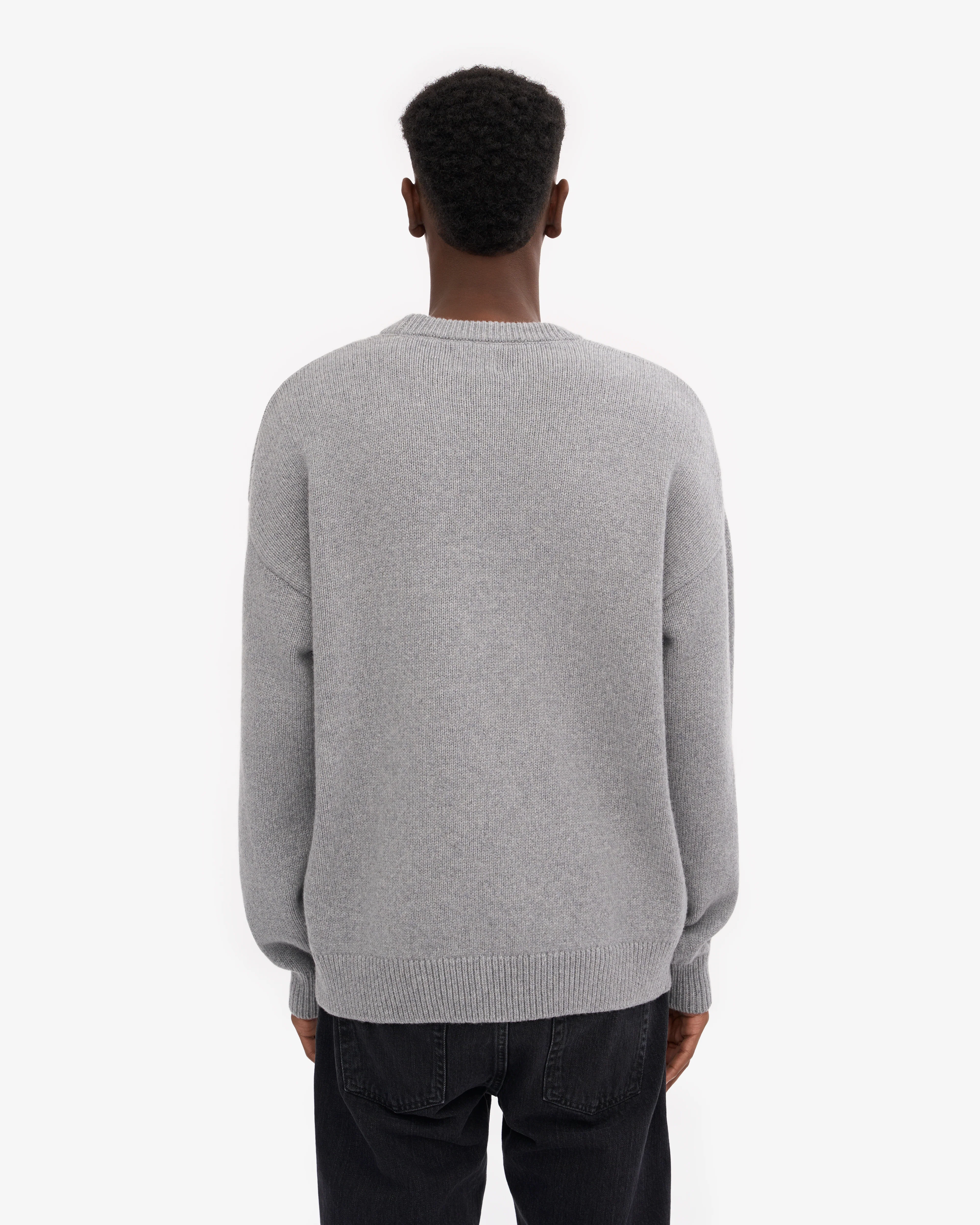Oversized Merino Wool Crew - Heather Grey