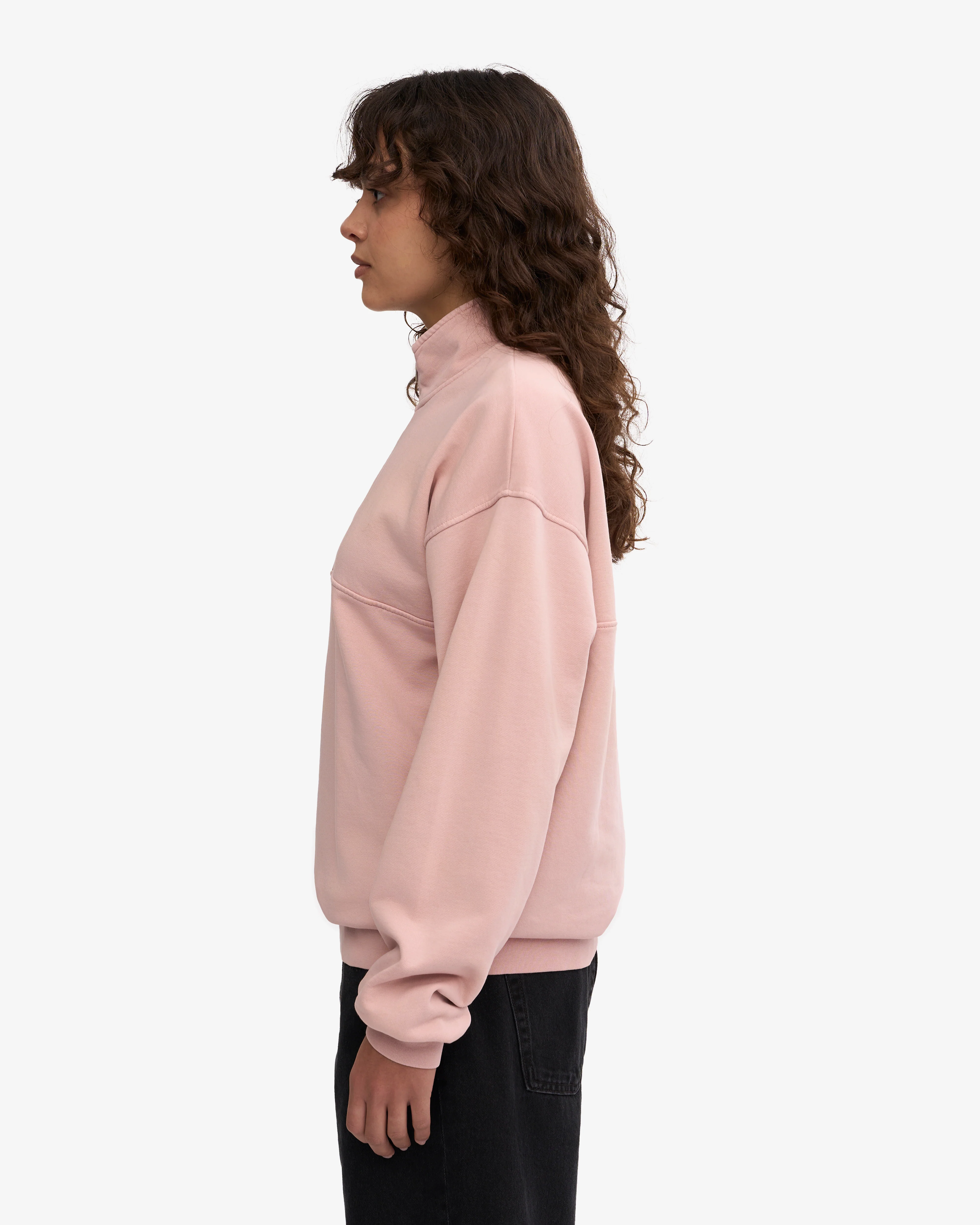 Organic Quarter Zip - Faded Pink