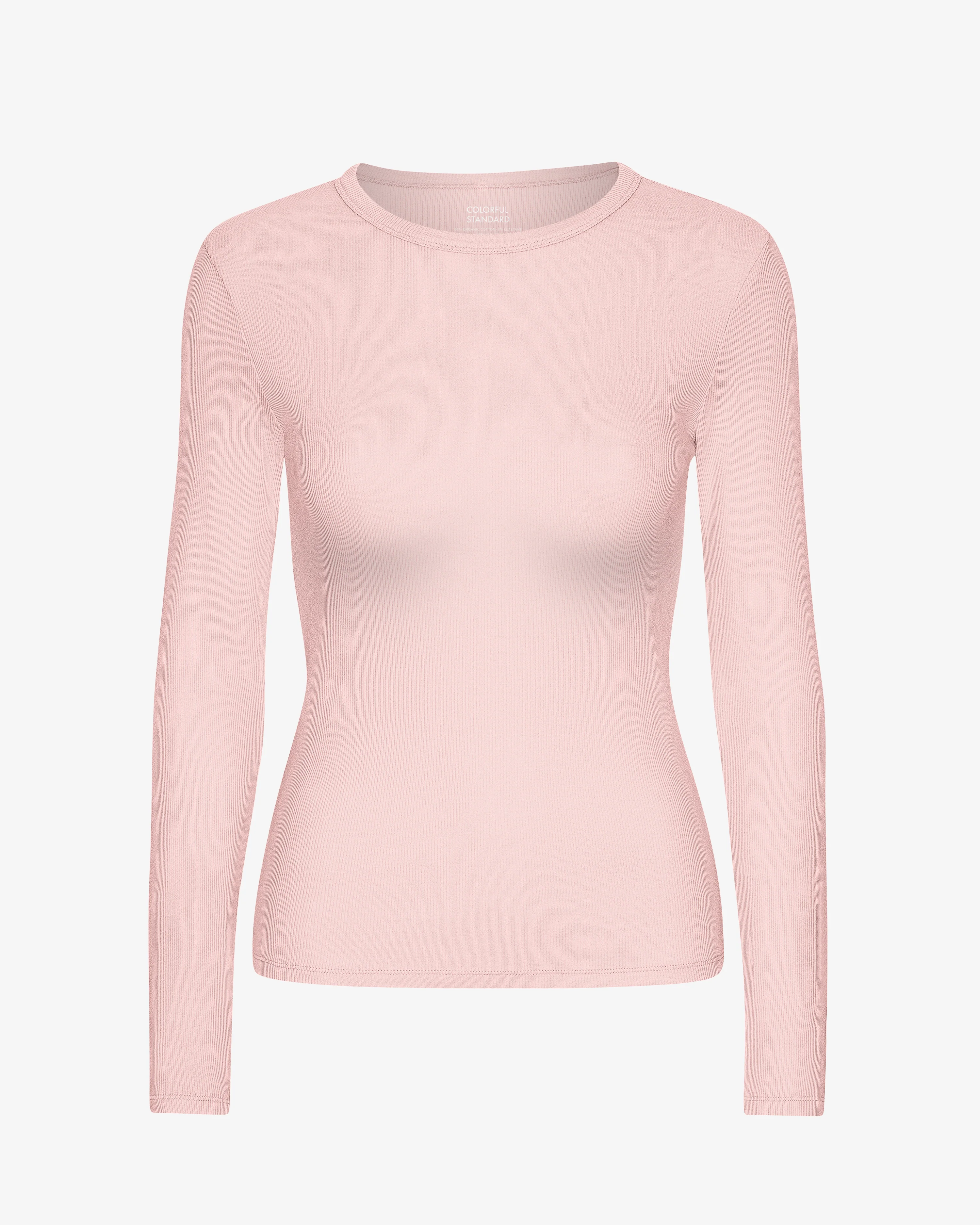 Women Organic Rib LS T-Shirt - Faded Pink