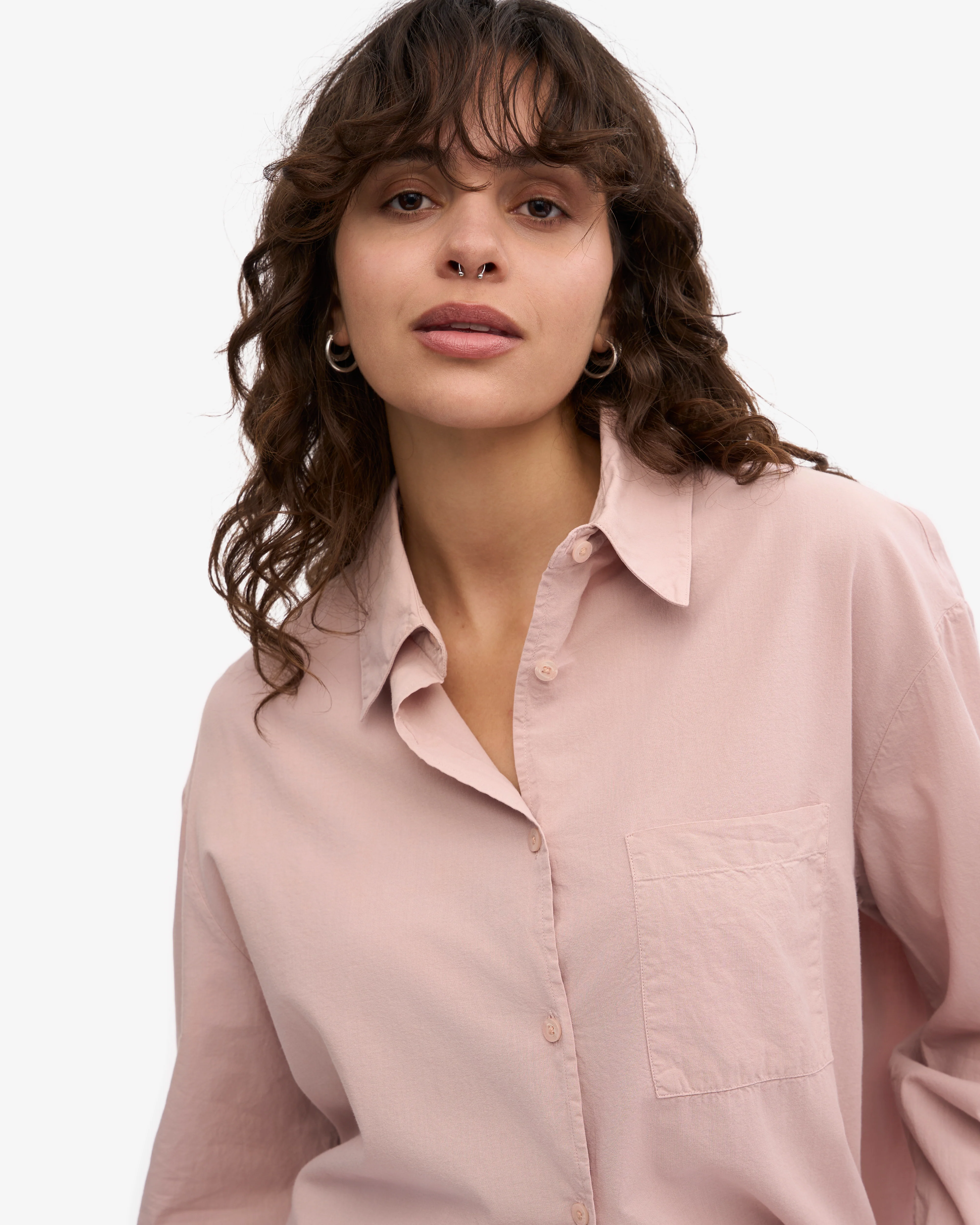 Organic Oversized Shirt - Faded Pink