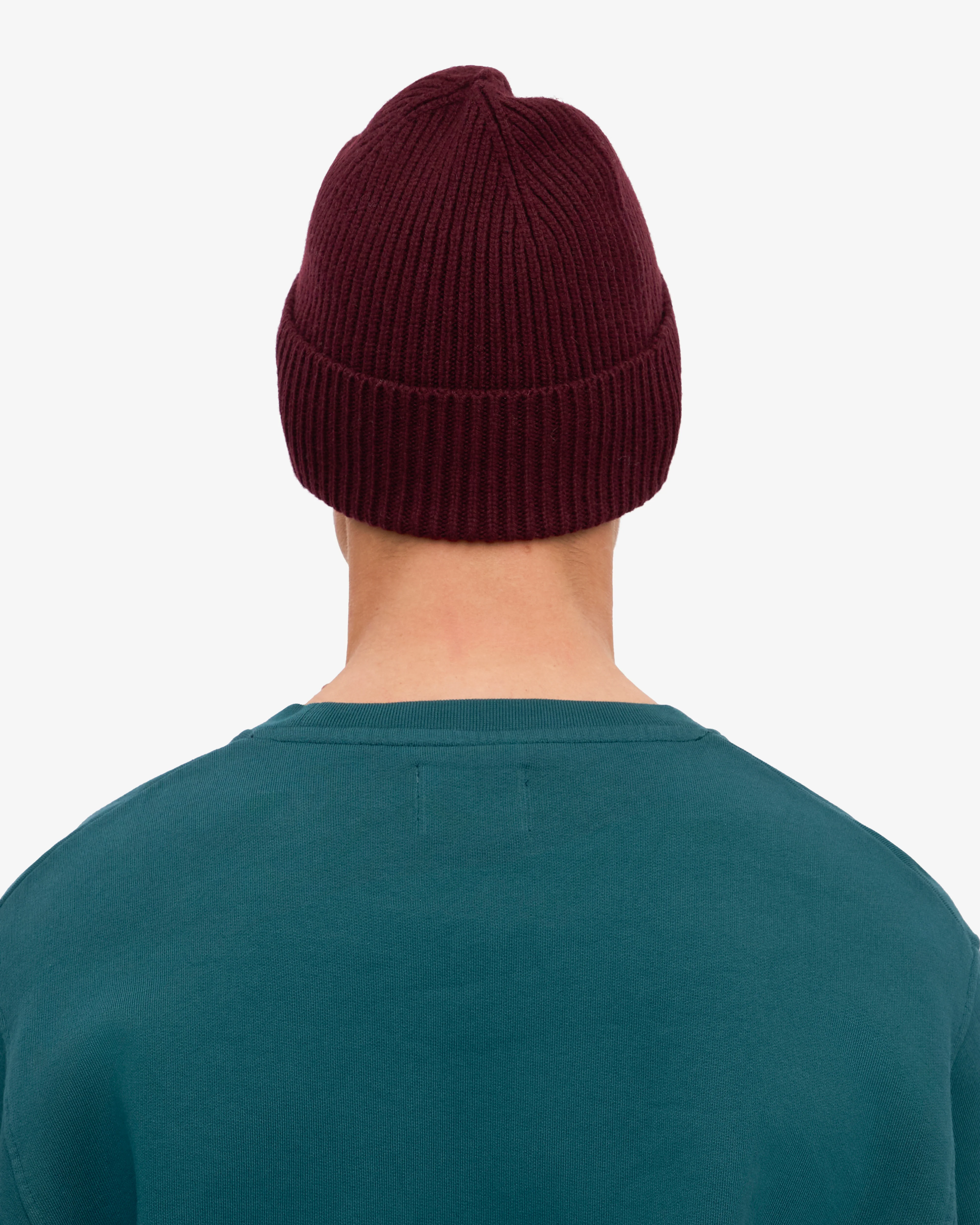 Merino Wool Beanie - Oxblood Red