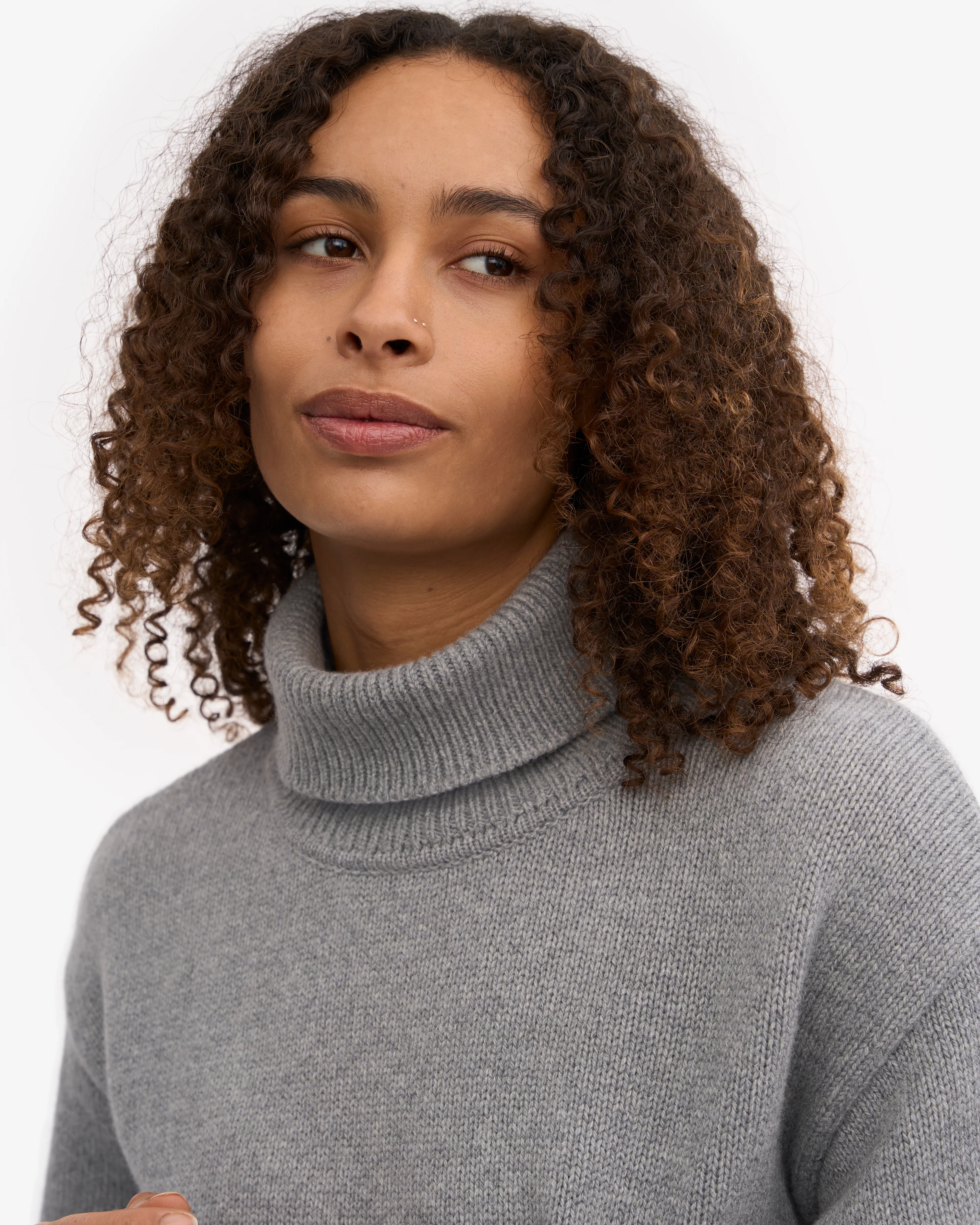 Merino Wool Turtleneck - Heather Grey