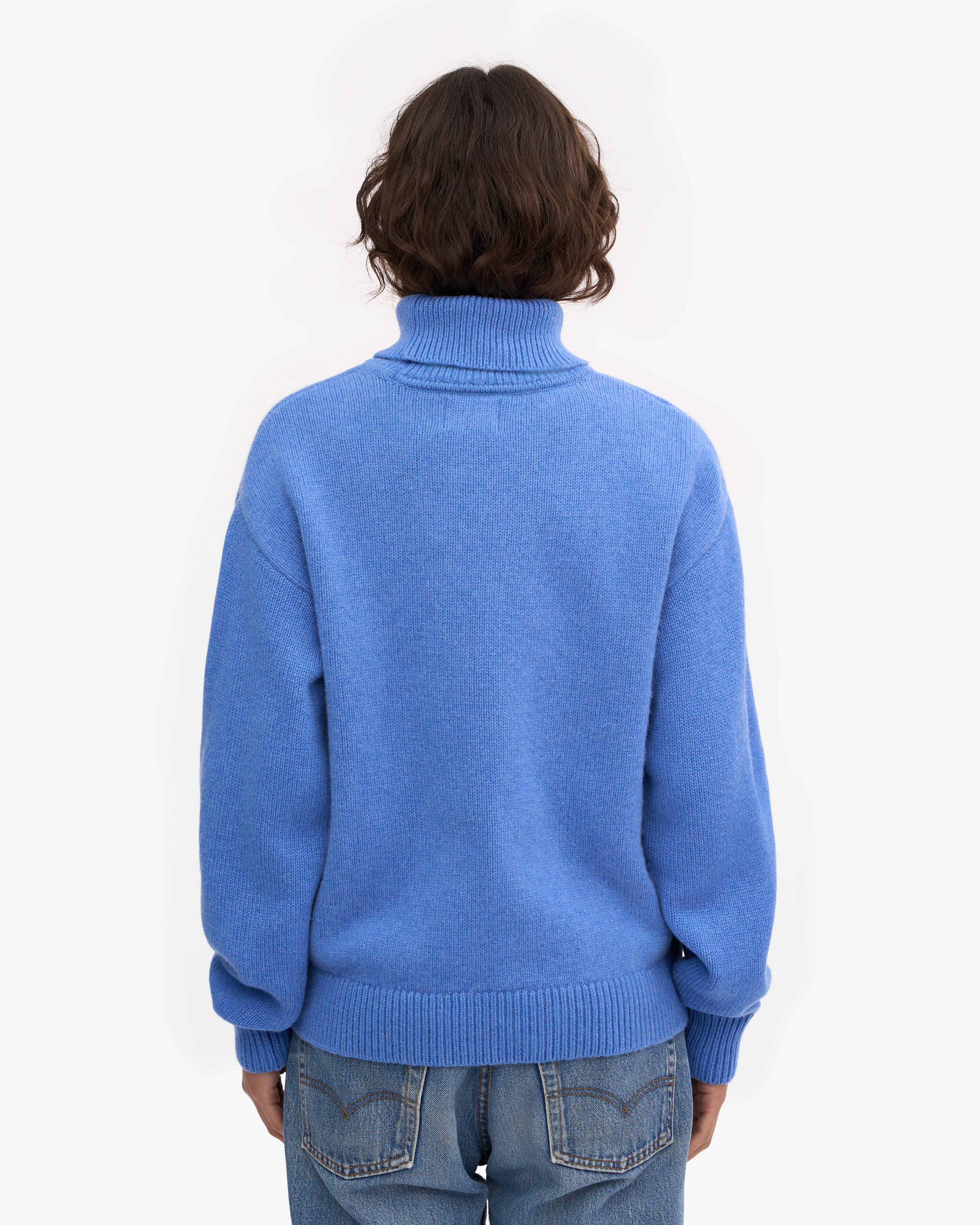 Merino Wool Turtleneck - Pacific Blue