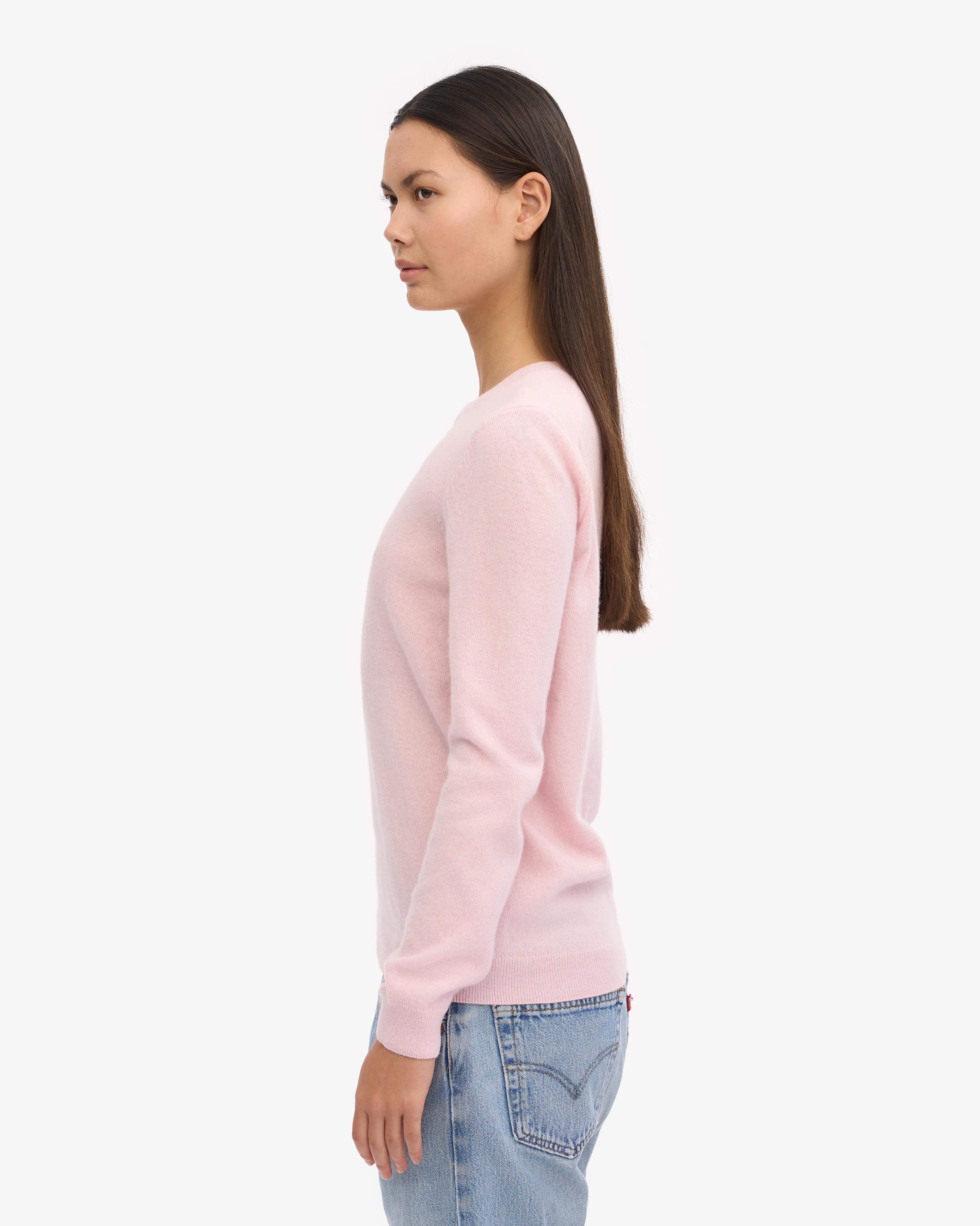 Women Light Merino Wool Crew - Faded Pink