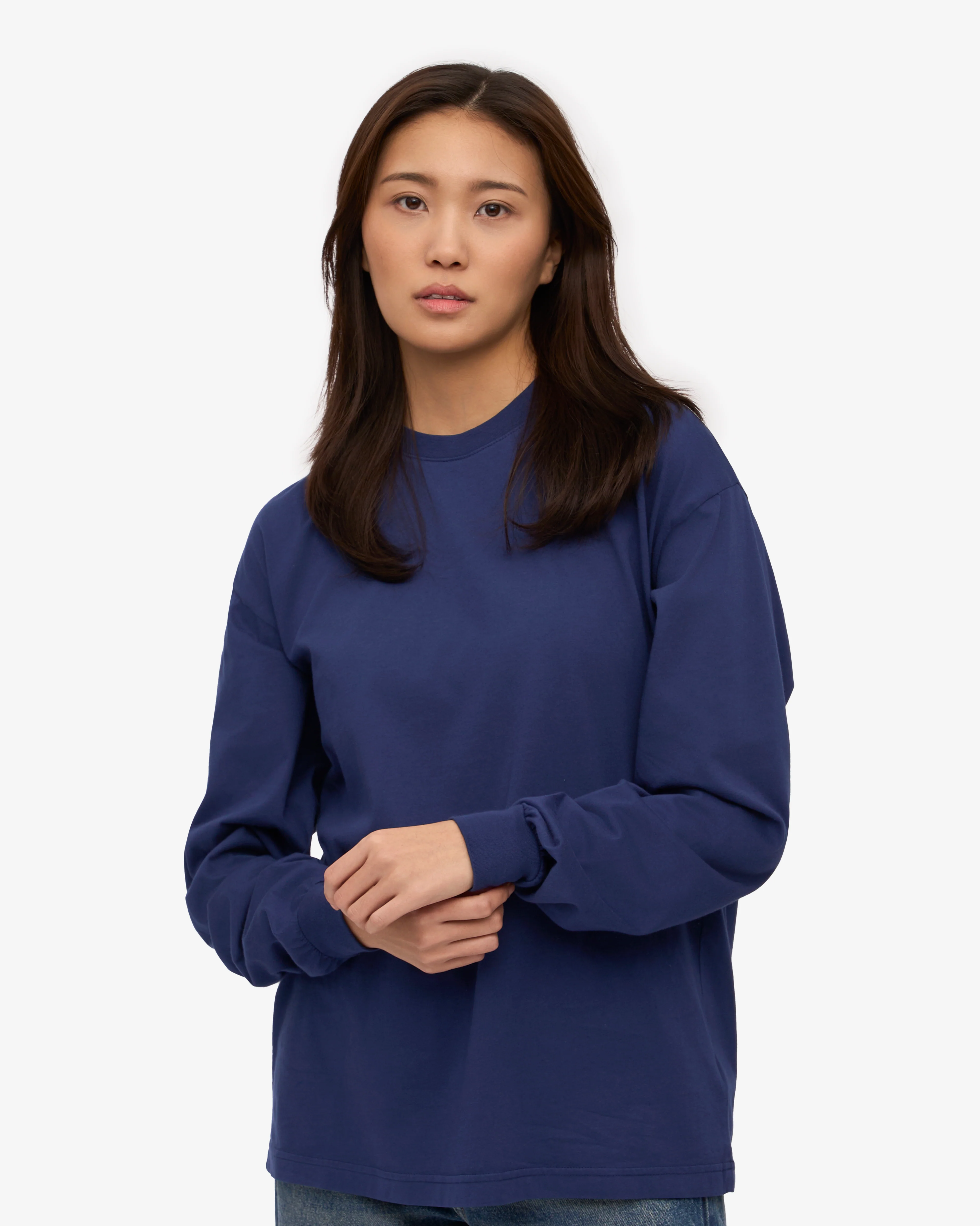 Oversized Organic LS T-Shirt - Marine Blue