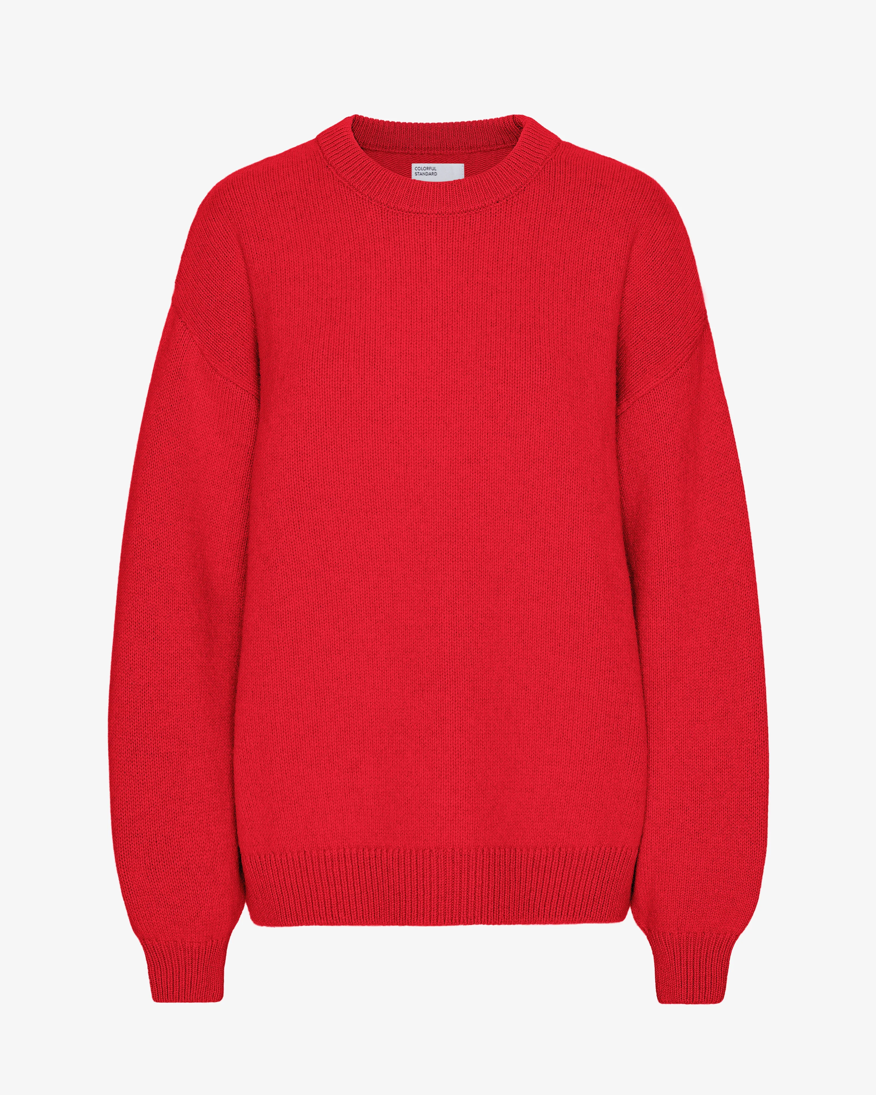 Oversized Merino Wool Crew - Scarlet Red