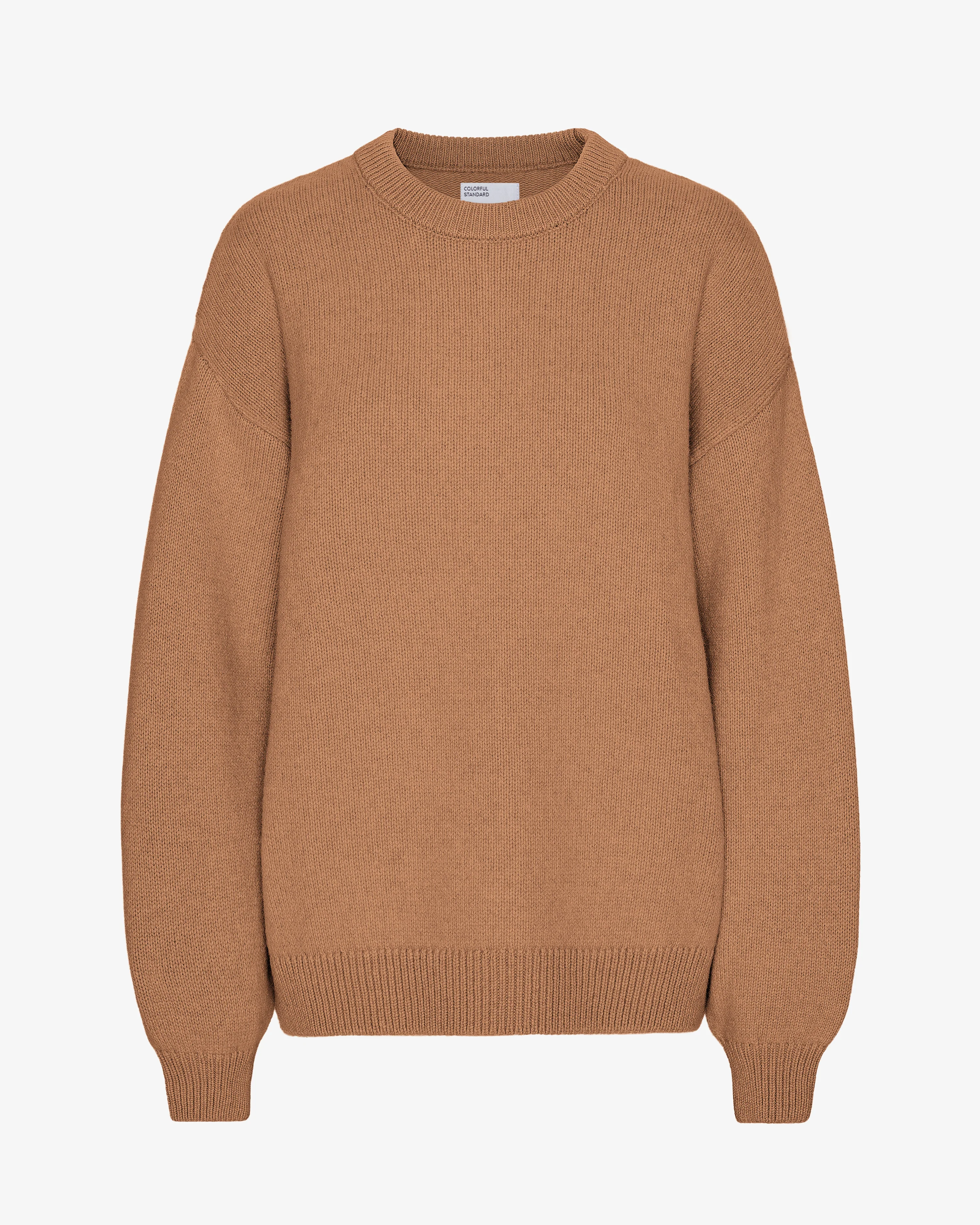 Oversized Merino Wool Crew - Sahara Camel