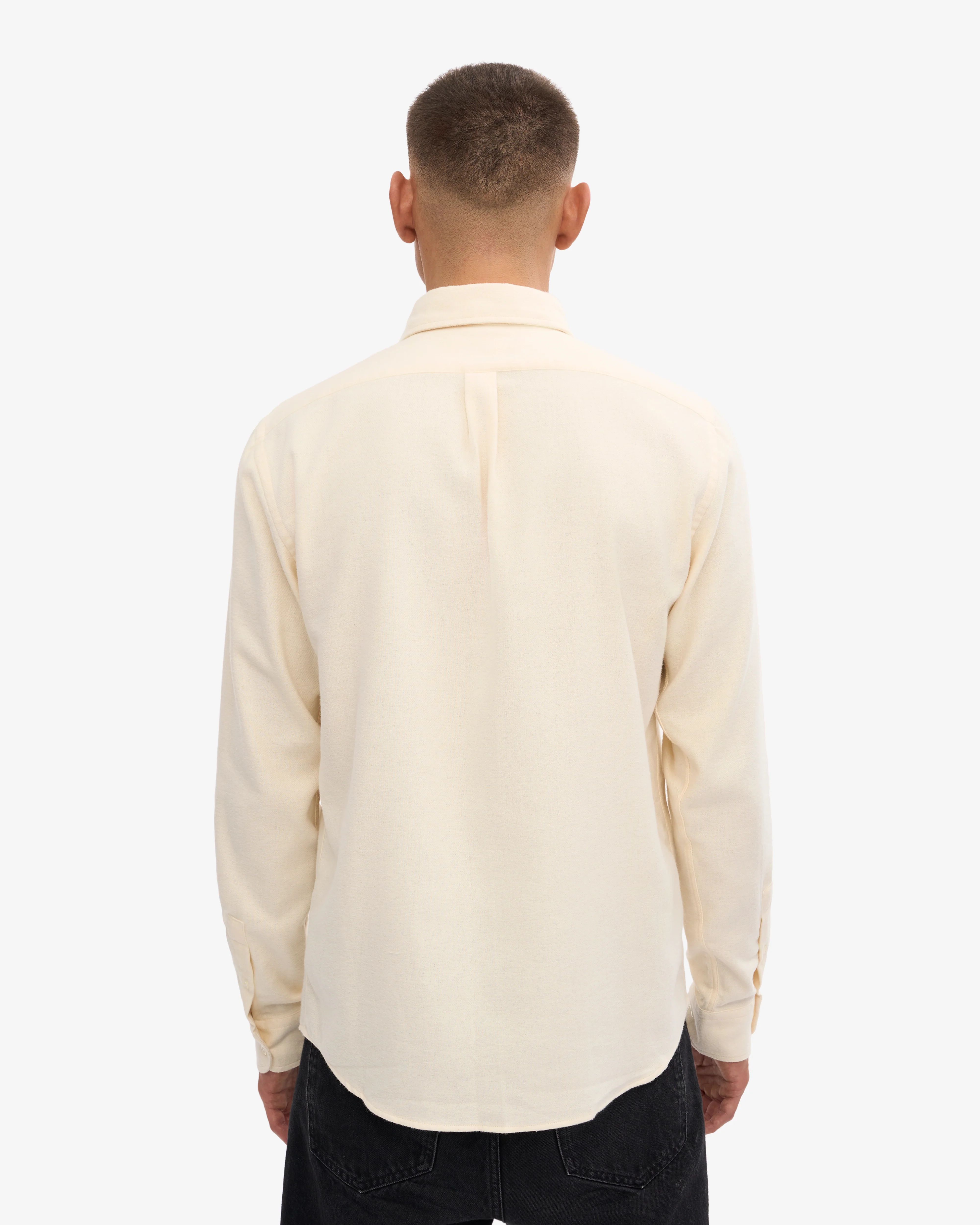 Organic Flannel Shirt - Ivory White