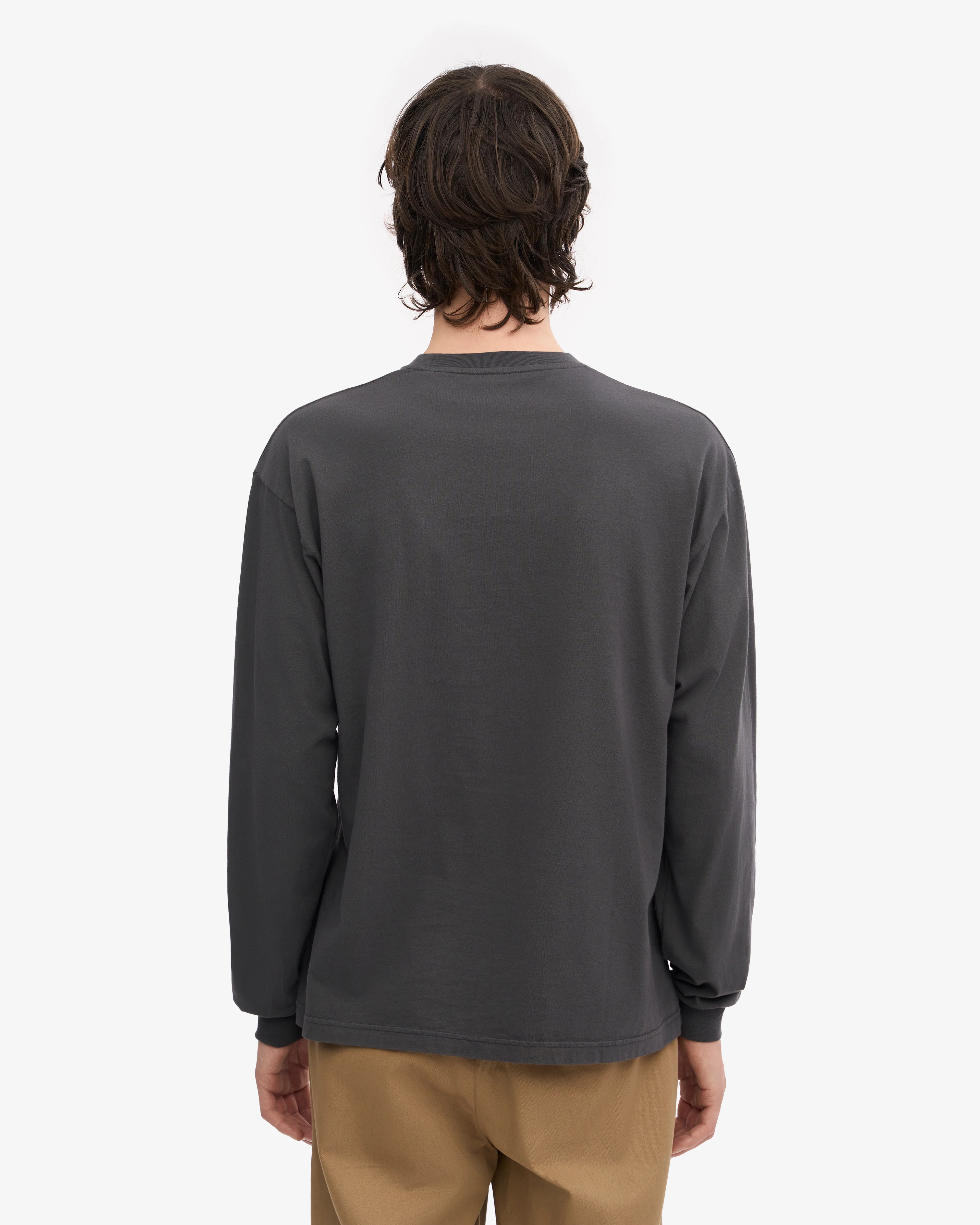 Oversized Organic LS T-Shirt - Lava Grey
