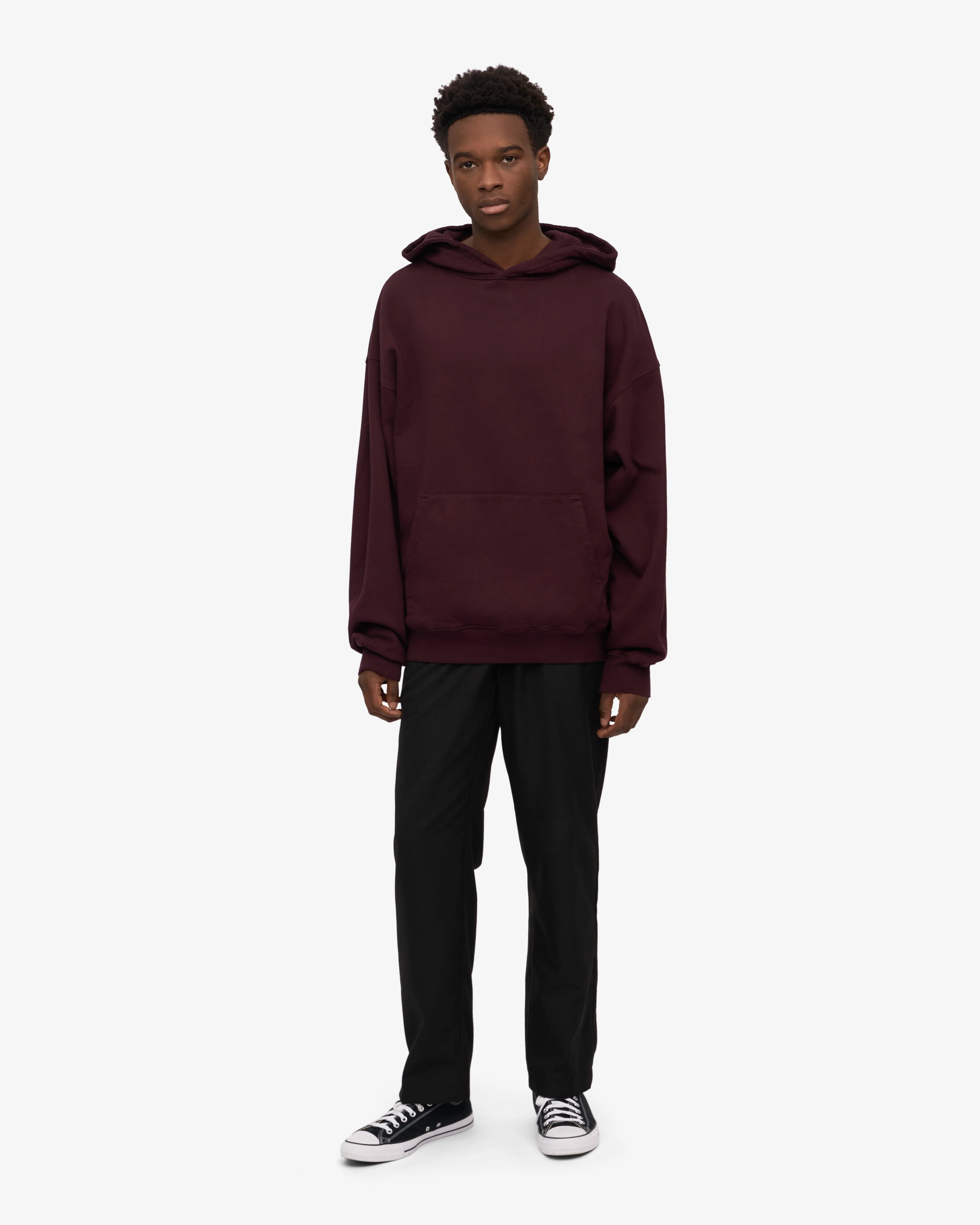Organic Oversized Hood - Oxblood Red
