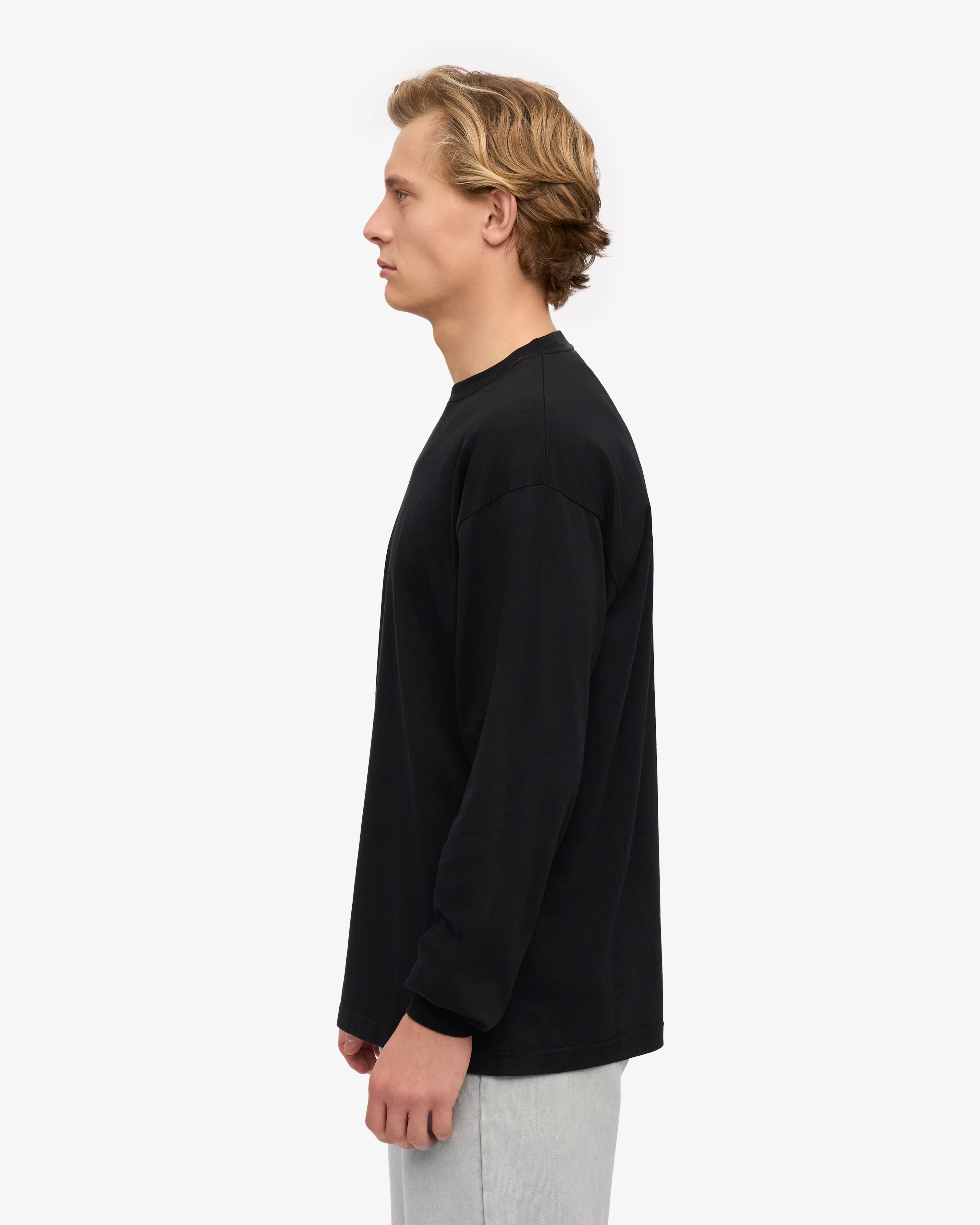 Oversized Organic LS T-Shirt - Deep Black