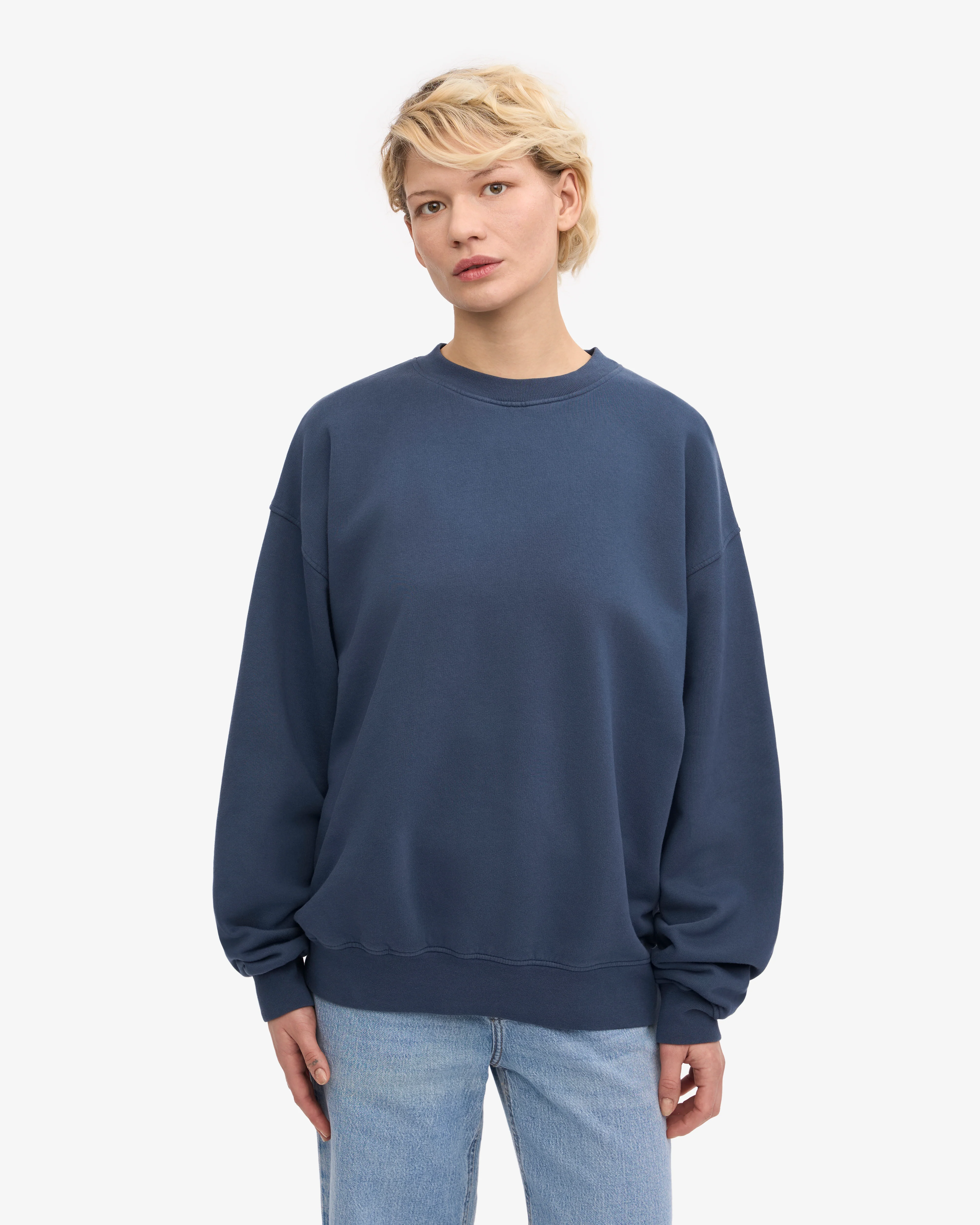 Organic Oversized Crew - Petrol Blue