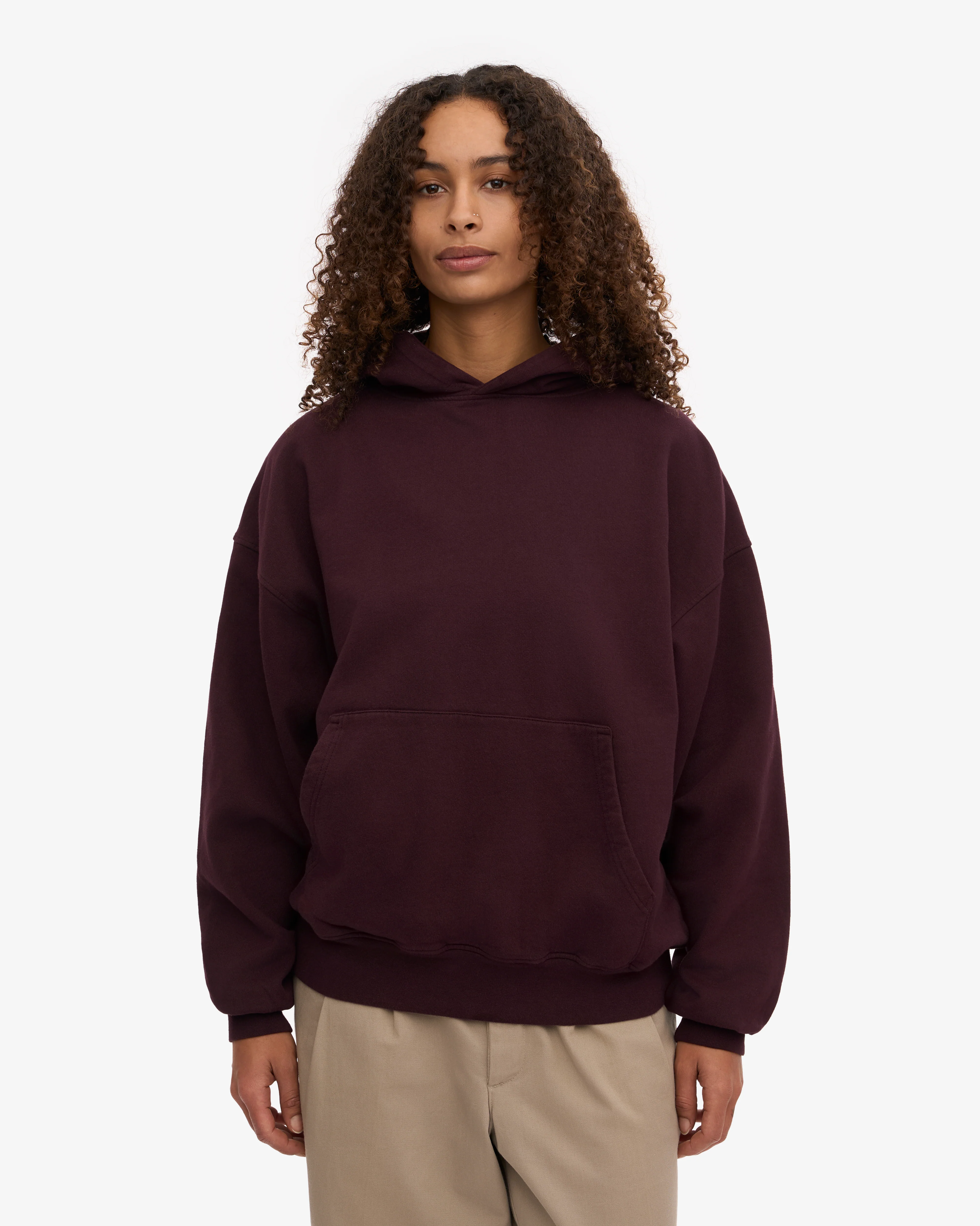 Organic Oversized Hood - Oxblood Red