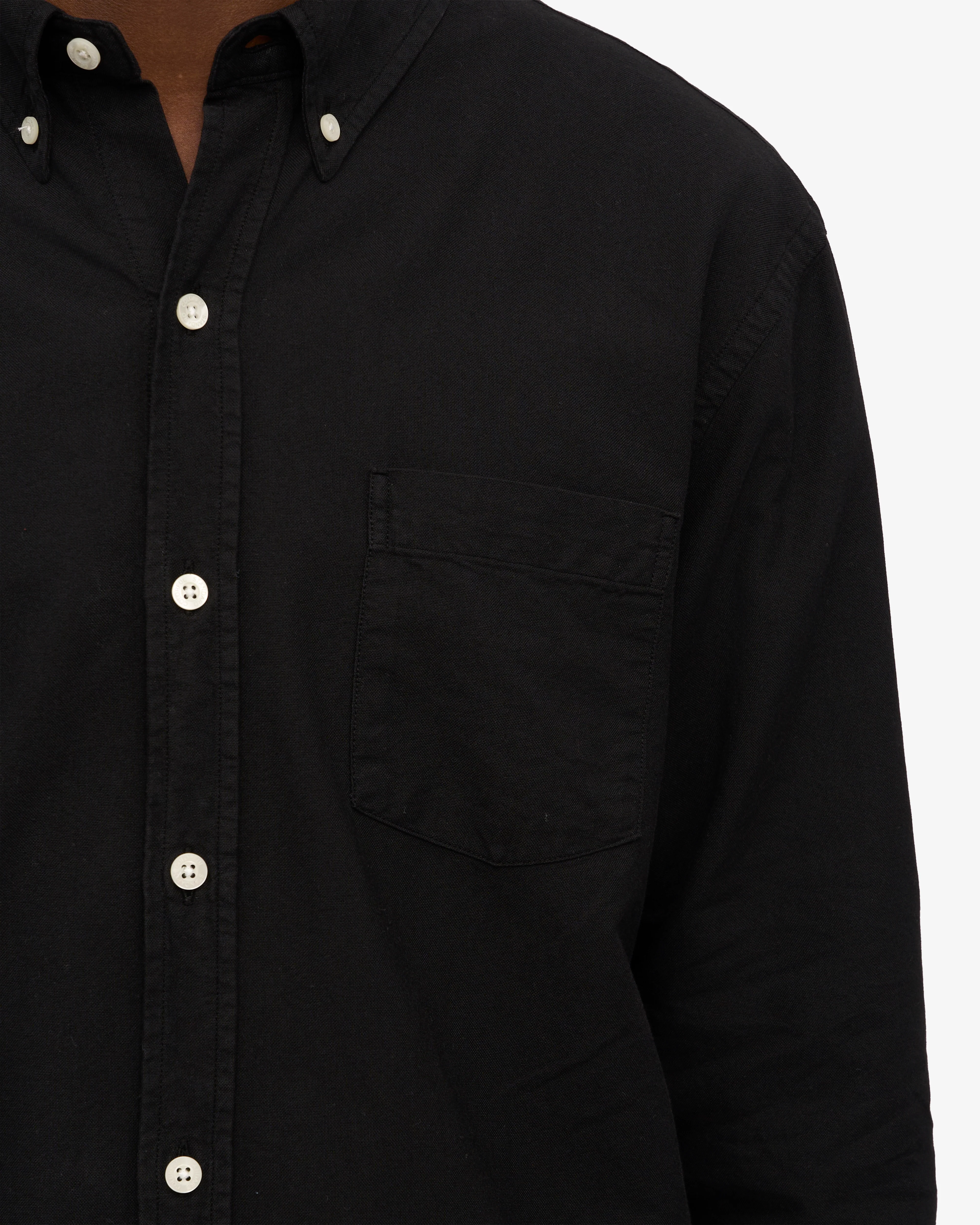 Organic Button Down Shirt - Deep Black