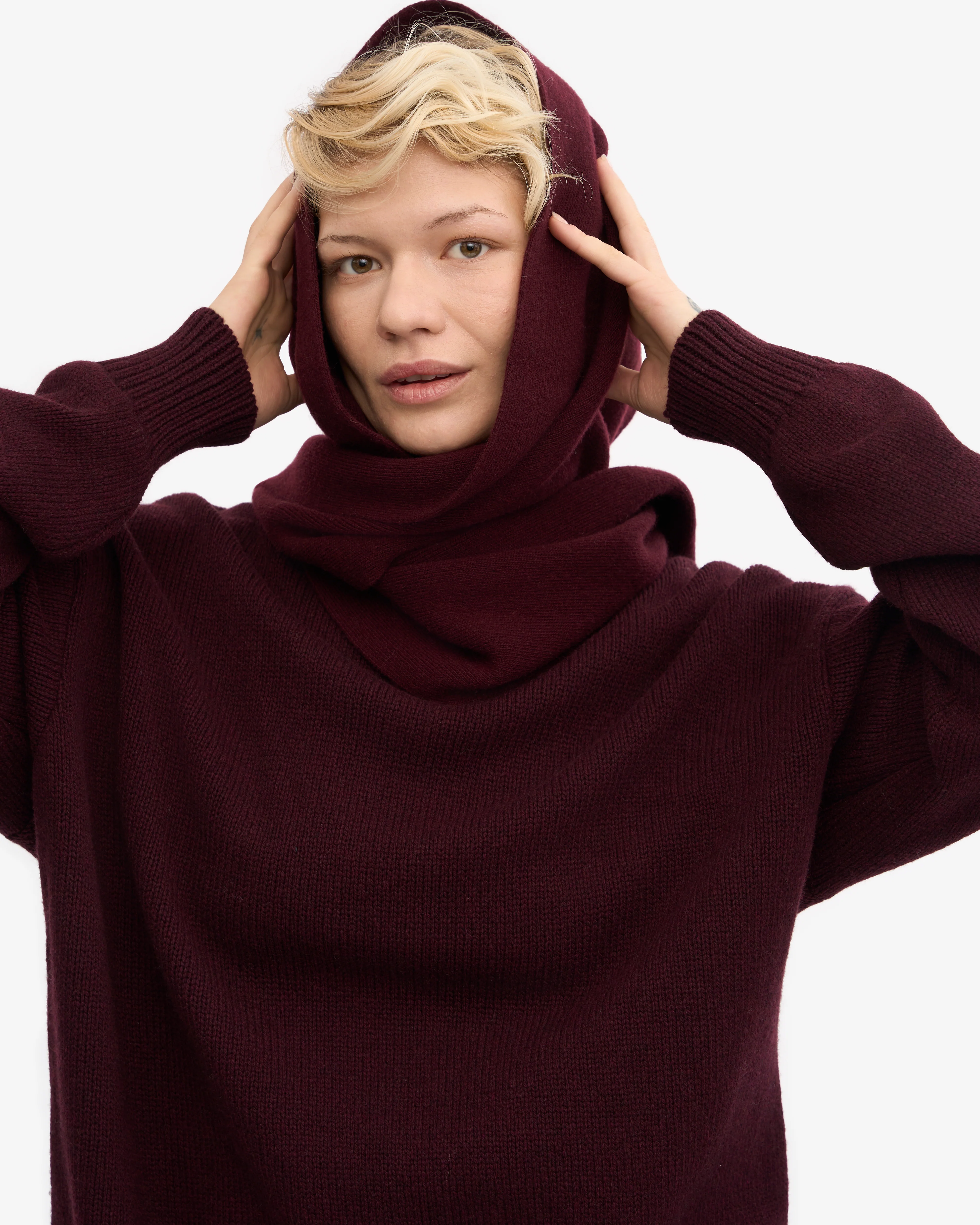 Merino Wool Scarf - Oxblood Red