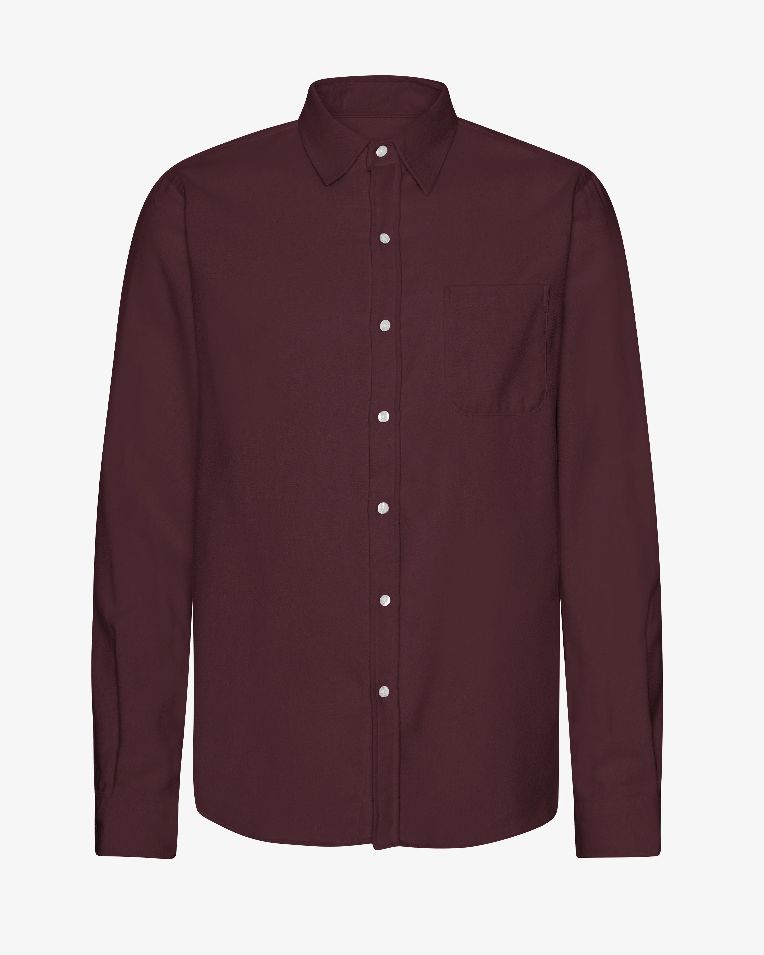 Organic Flannel Shirt - Oxblood Red