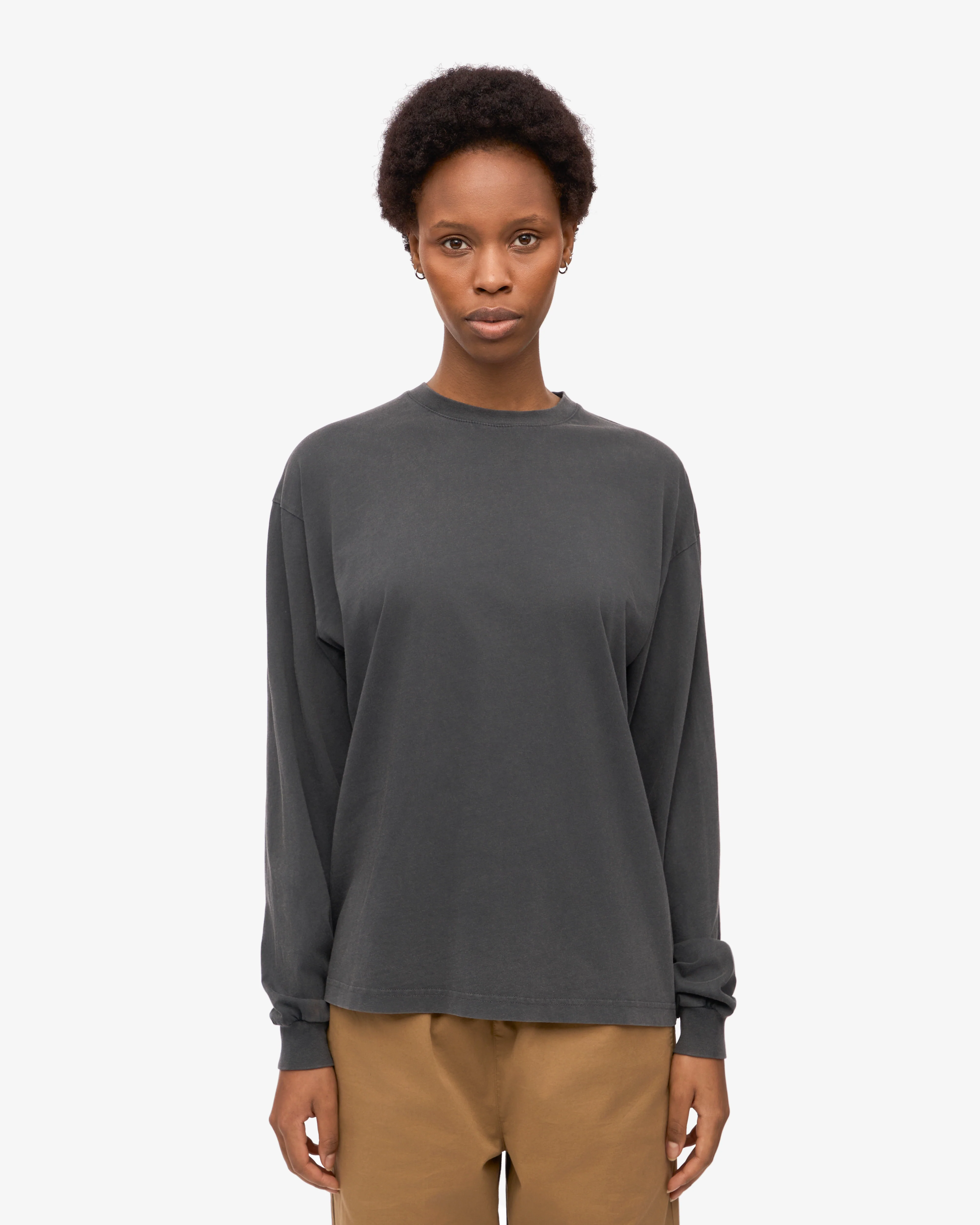 Oversized Organic LS T-Shirt - Faded Black