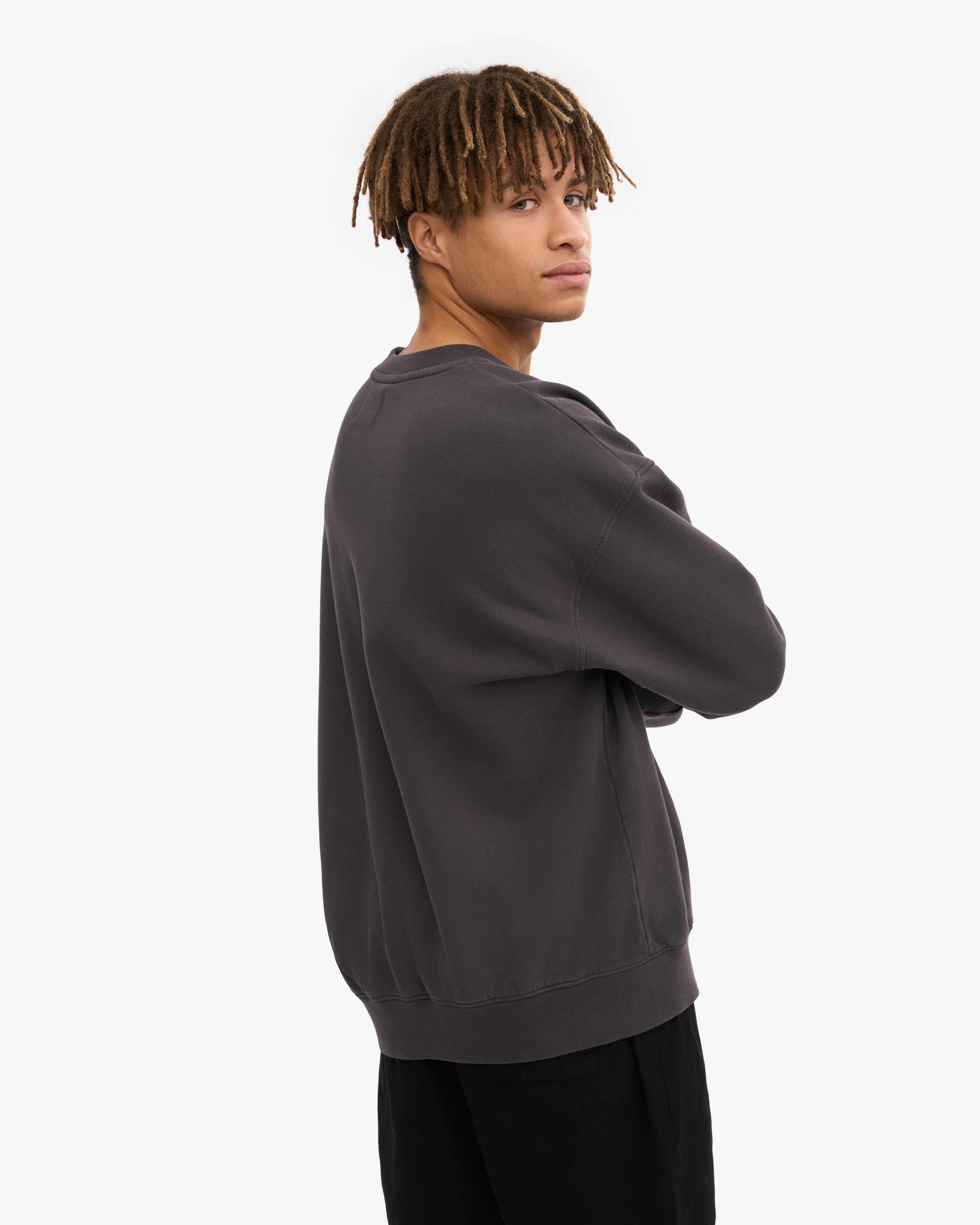 Organic Oversized Crew - Lava Grey
