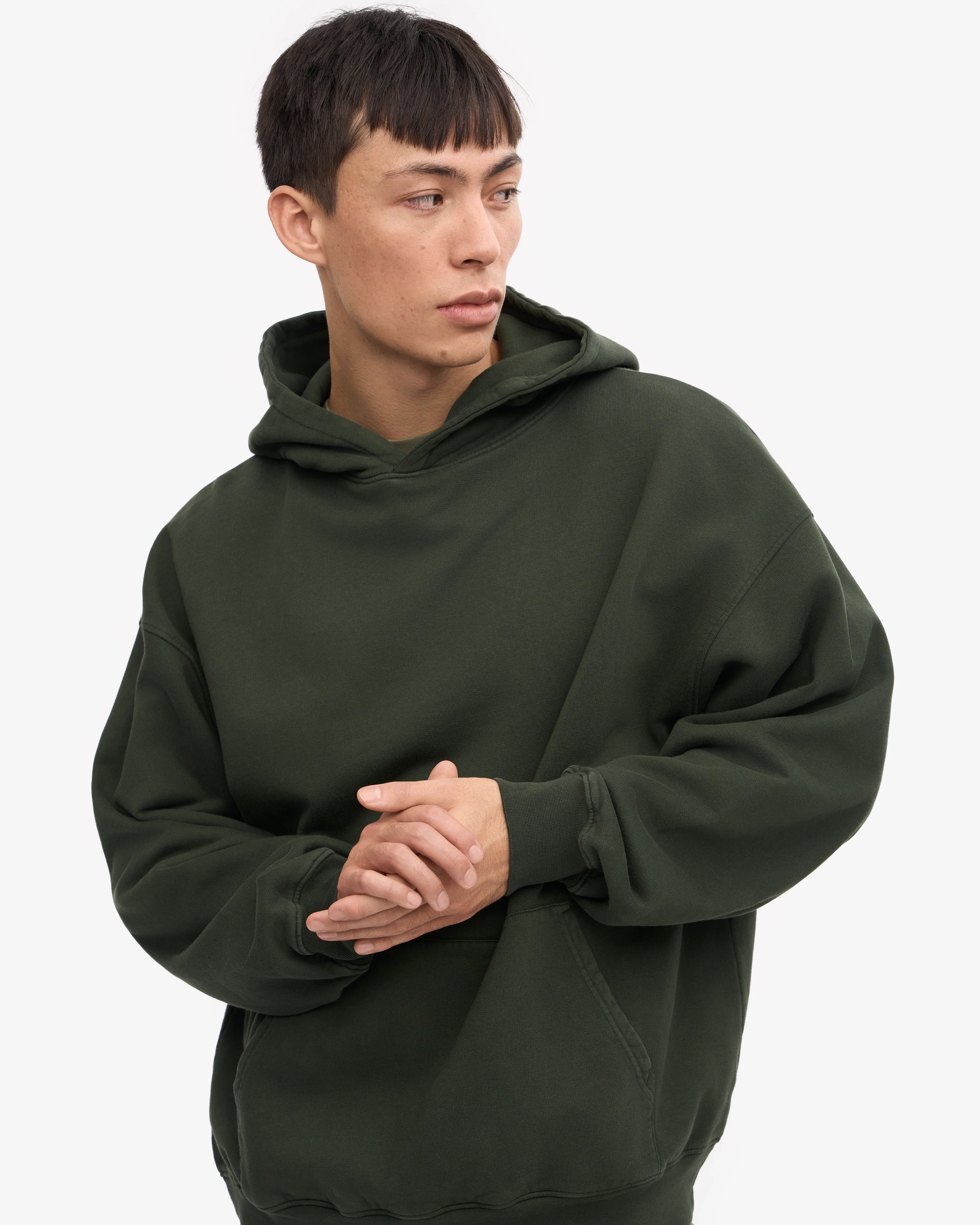Organic Oversized Hood - Hunter Green