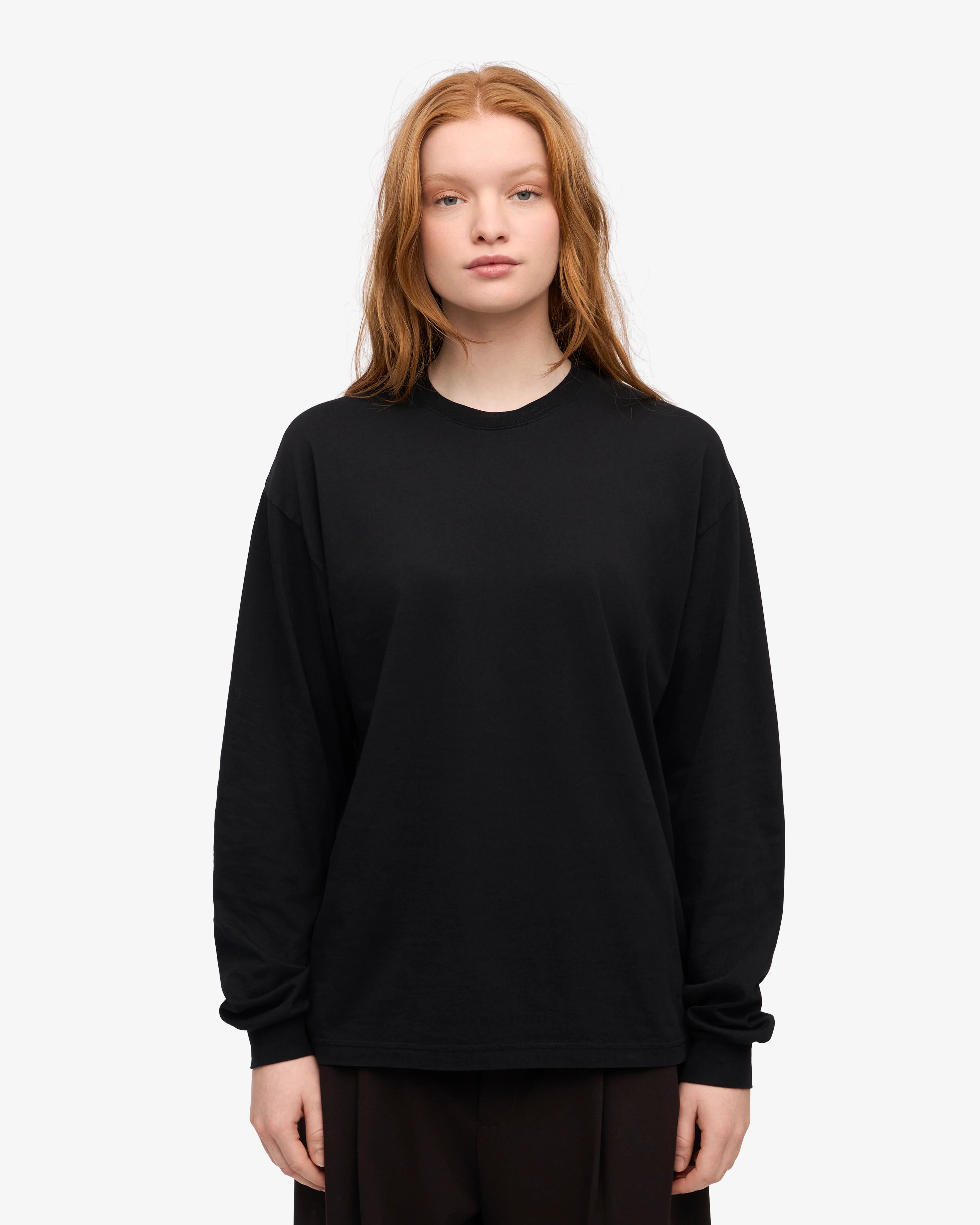 Oversized Organic LS T-Shirt - Deep Black