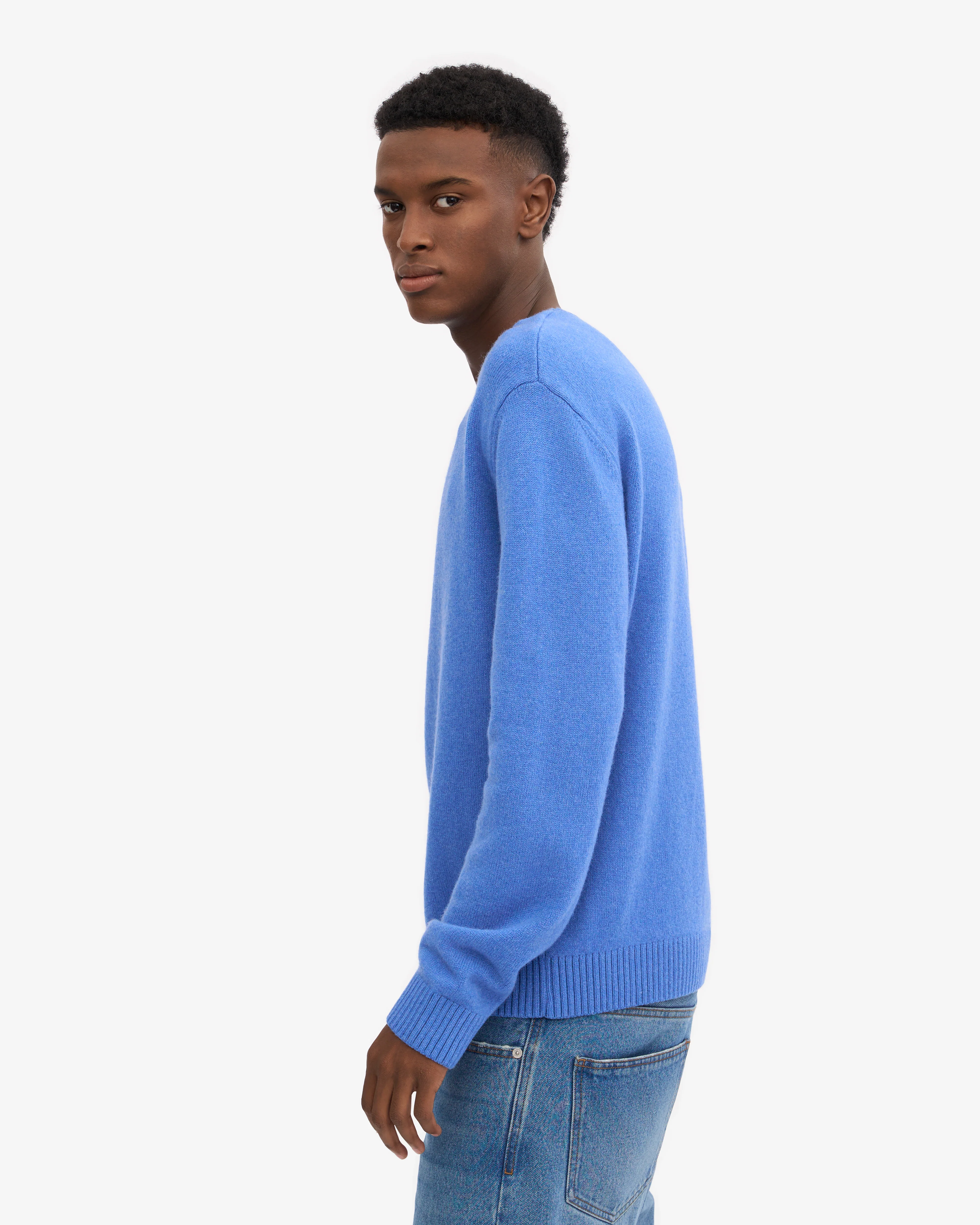 Classic Merino Wool Crew - Pacific Blue
