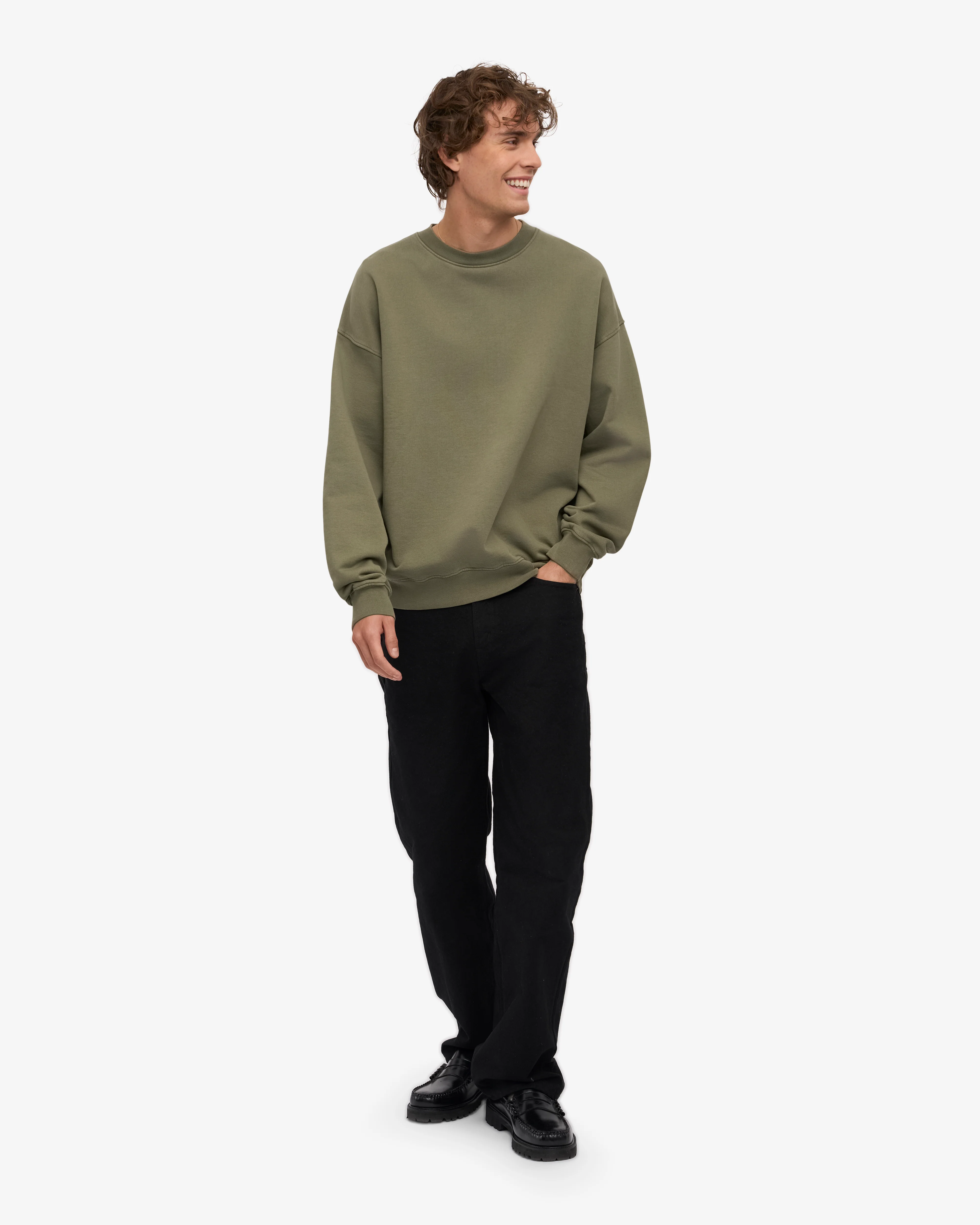 Organic Oversized Crew - Dusty Olive