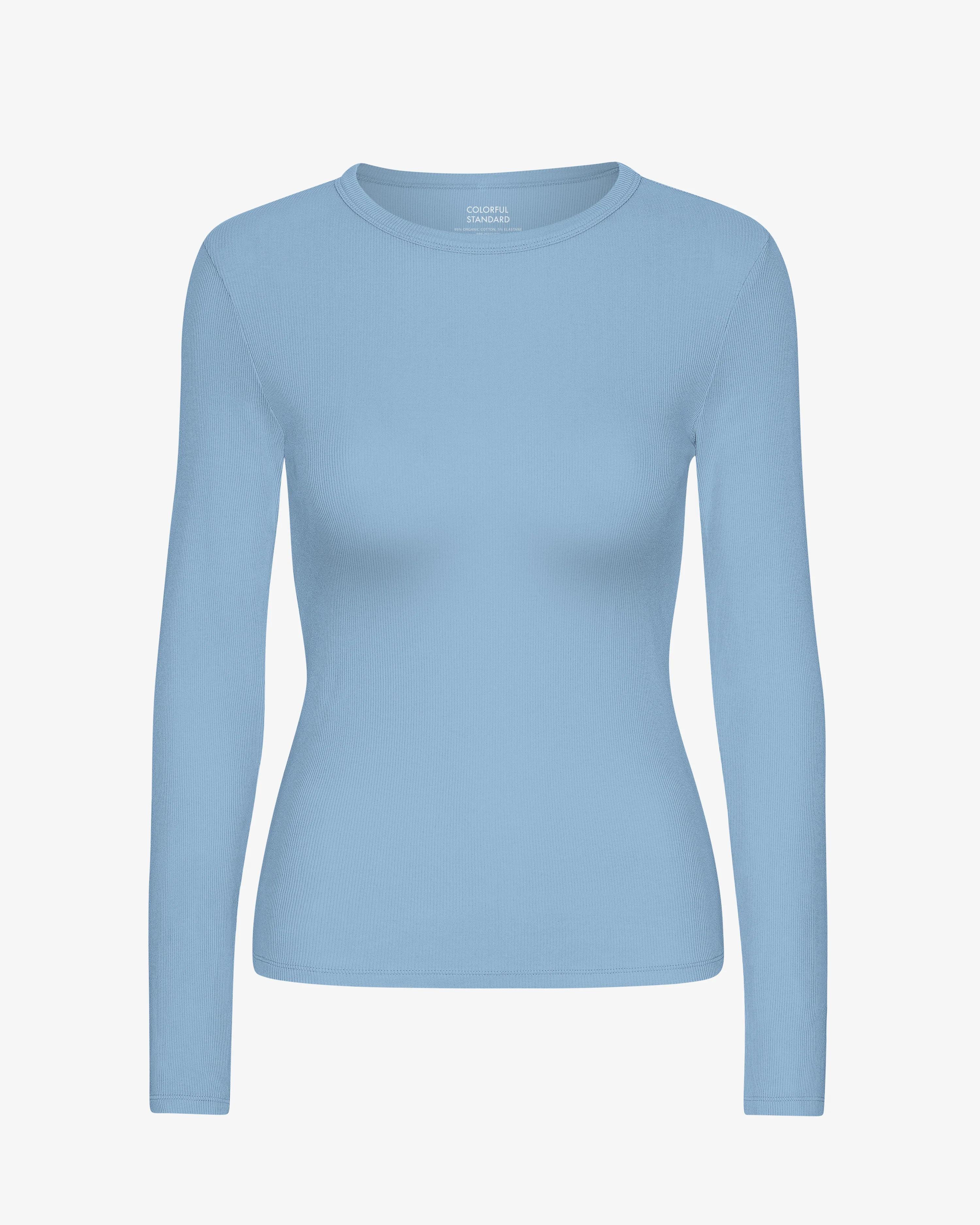 Women Organic Rib LS T-Shirt - Seaside Blue
