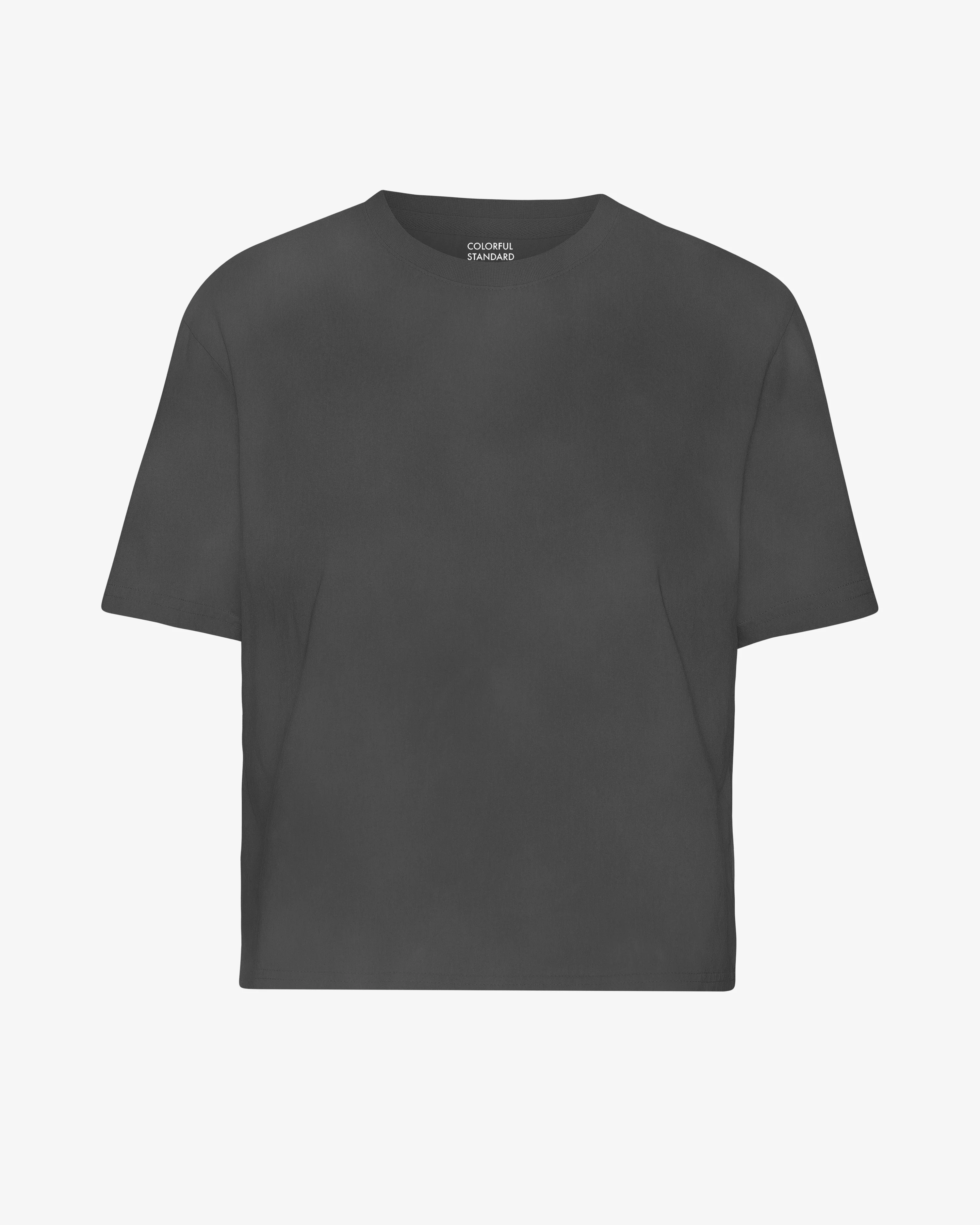 Organic Boxy Crop Tee - Faded Black