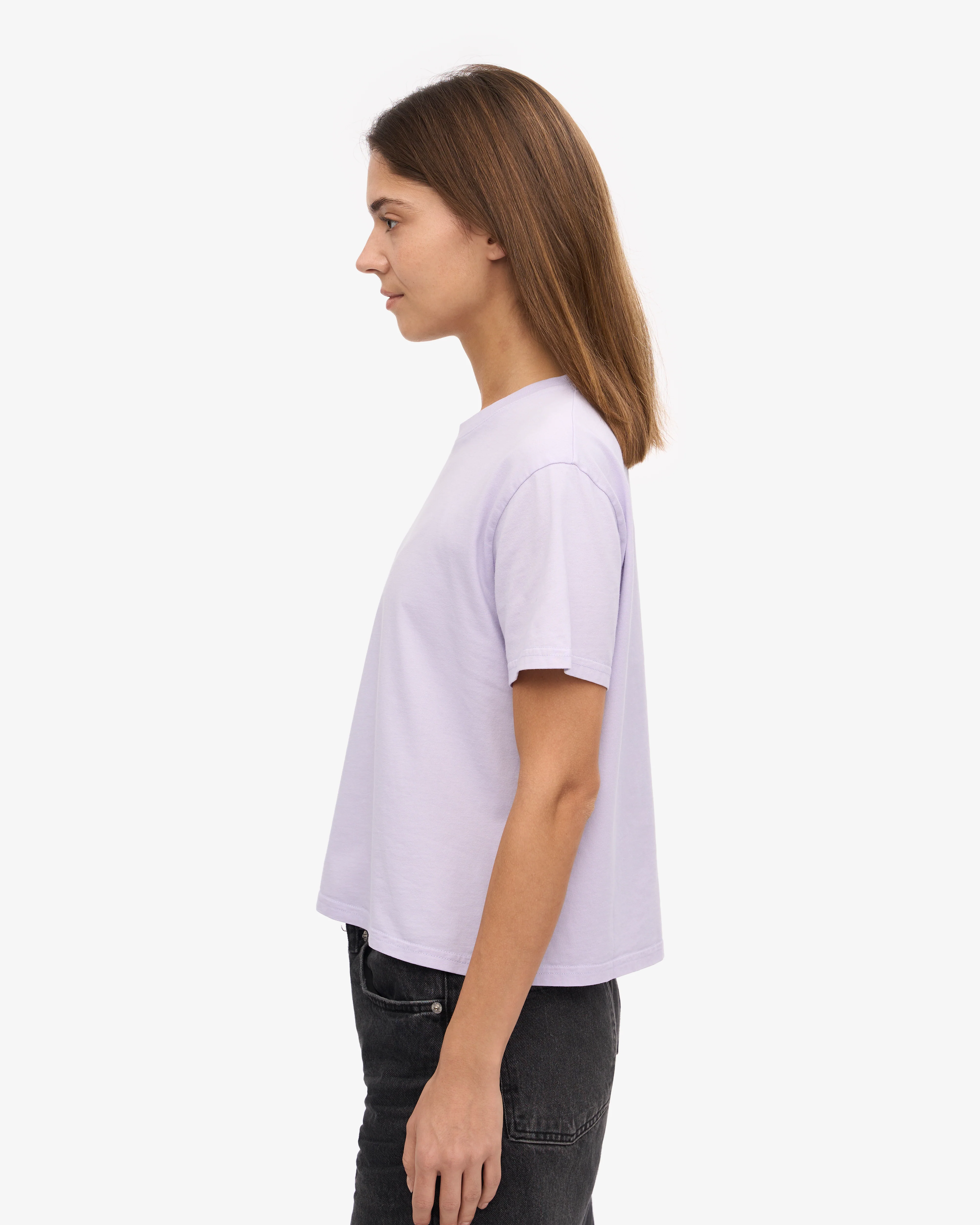 Organic Boxy Crop Tee - Soft Lavender